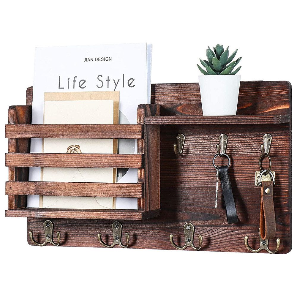 TUWENA Schlüsselbrett Briefhalter für die Wand, Briefkasten mit Schlüsselhaken