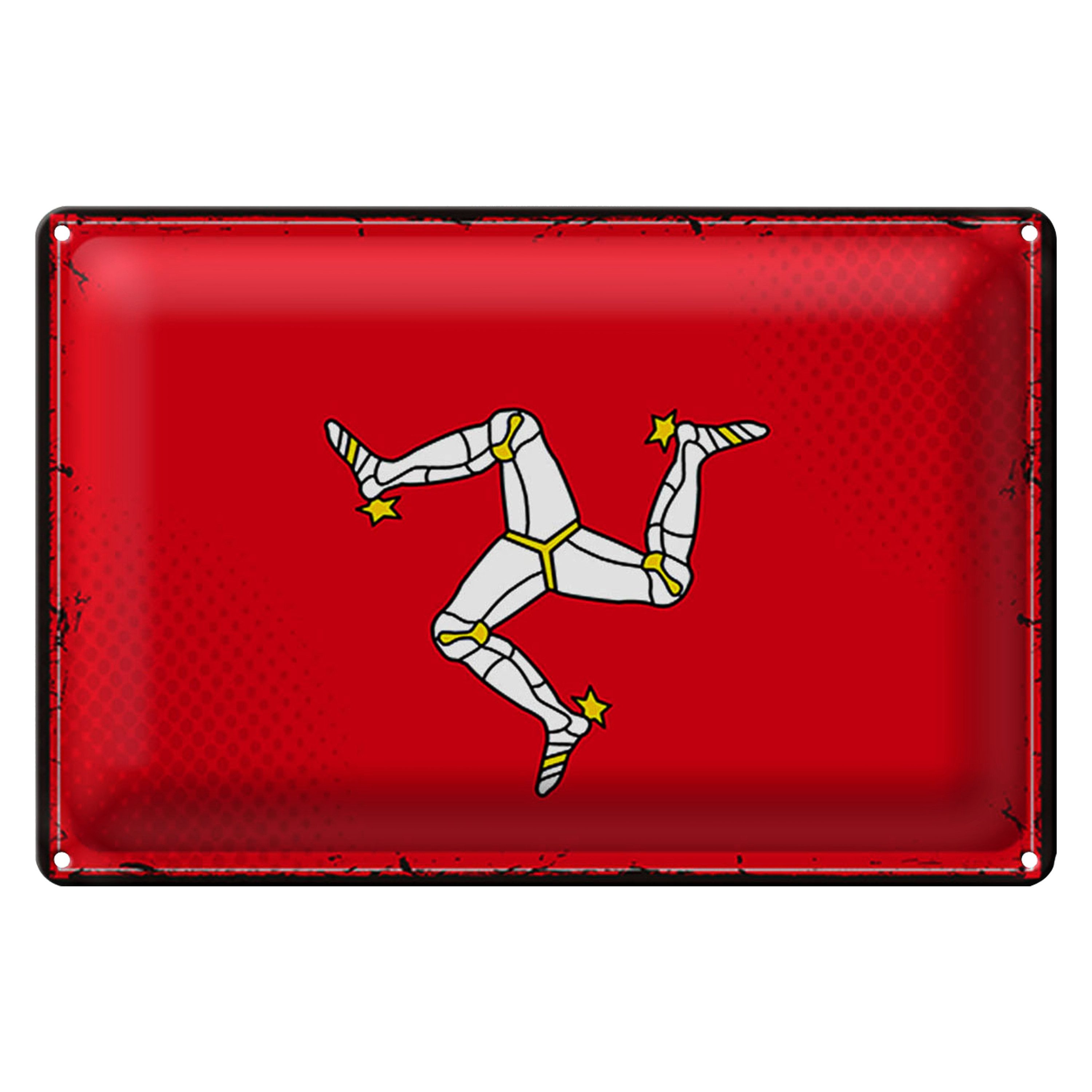Roomando Metallschild Flagge Isle of Man 40x30cm Retro Isle of Man