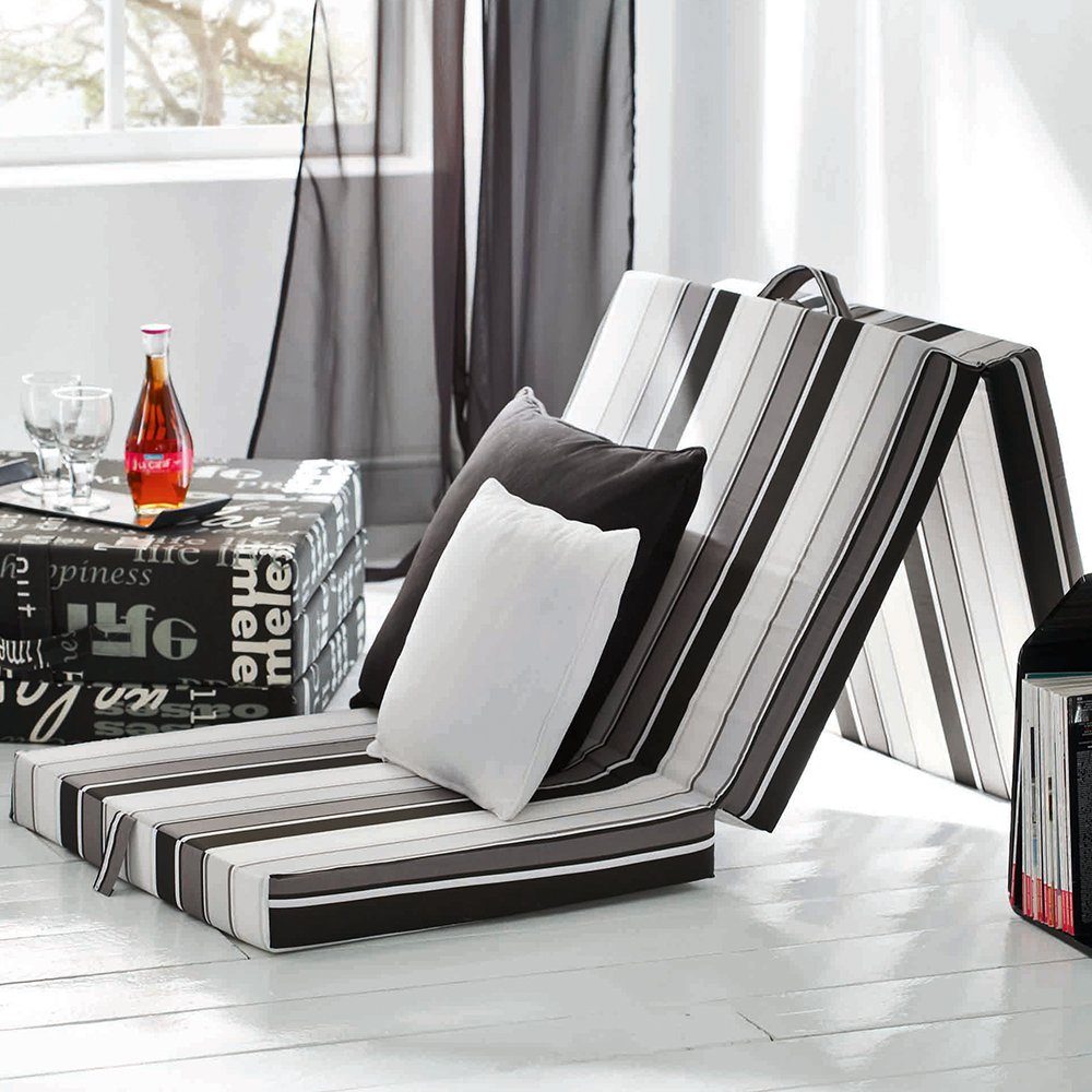 Klappmatratze, Schwarz/Weiß, 190 x 70 cm, VitaliSpa®, 10 cm hoch