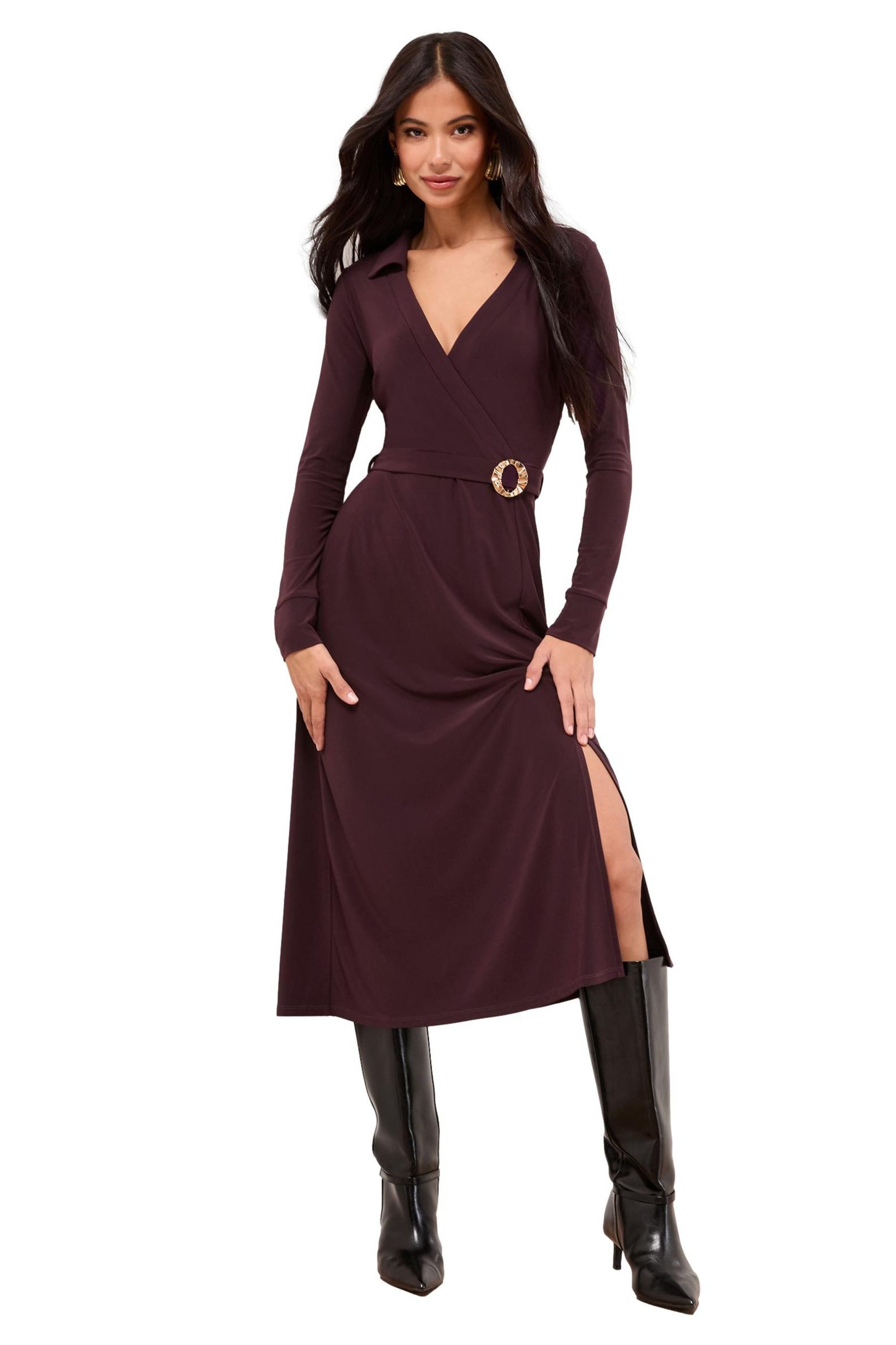 LIPSY Midikleid Lipsy Midi-Wickelkleid mit Kragen, Regular (1-tlg) günstig online kaufen