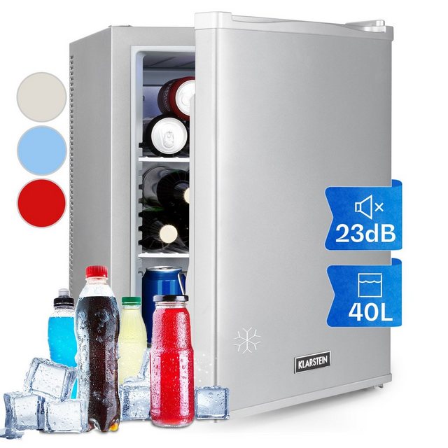 Klarstein Table Top Kühlschrank HEA-HappyHour-42Slb 10035246A, 53.5 cm hoch, 40 cm breit, Hausbar Minikühlschrank ohne Gefrierfach klein Kühlschrank Getränke