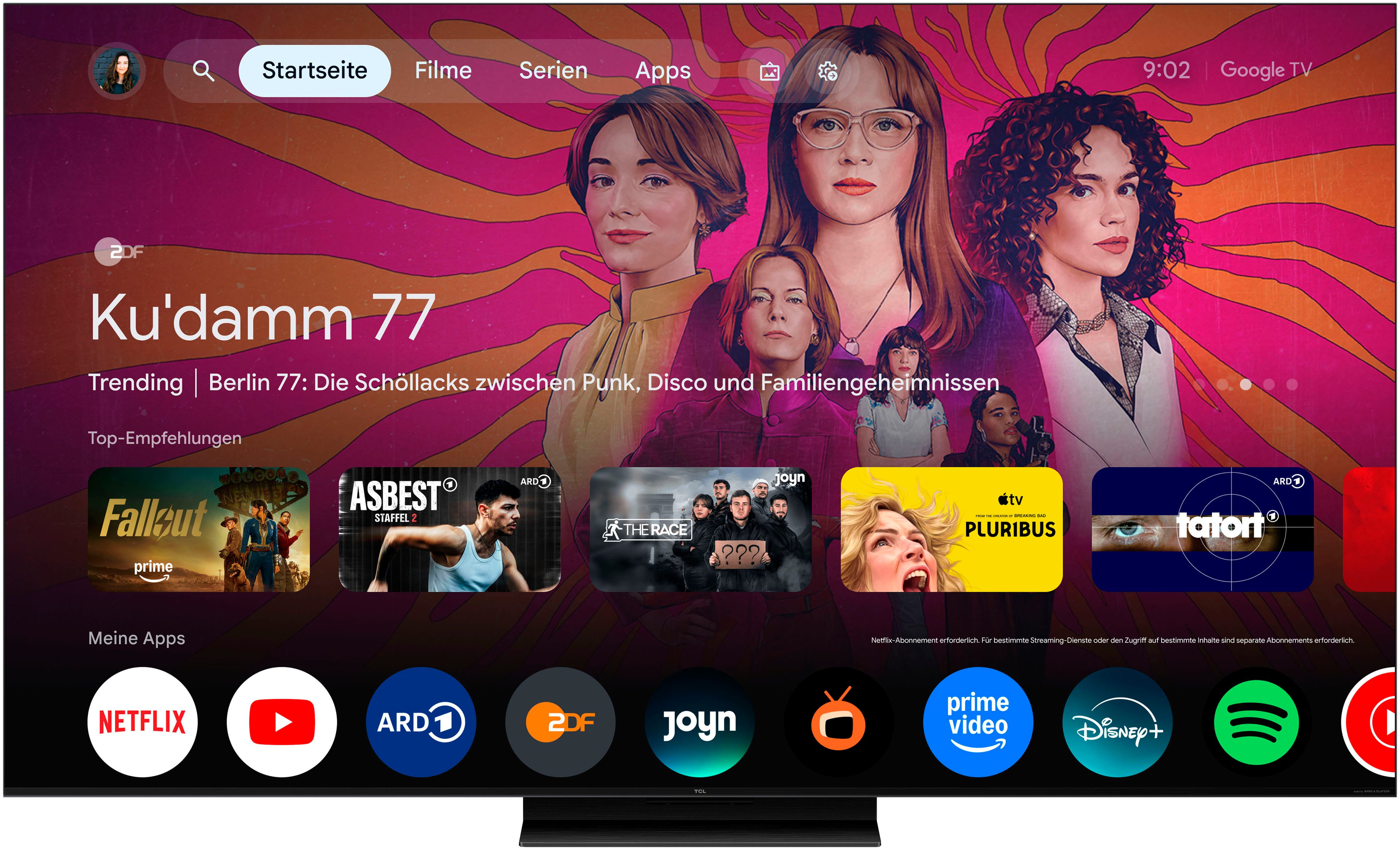 TCL 55C8LX1 Mini-LED-Fernseher (139 cm/55 Zoll, 4K Ultra HD, Google TV, SQD-Mini LED, HDR 6000 Nits, 100%BT.2020, 144Hz, AiPQ Pro,Dolby Vision)