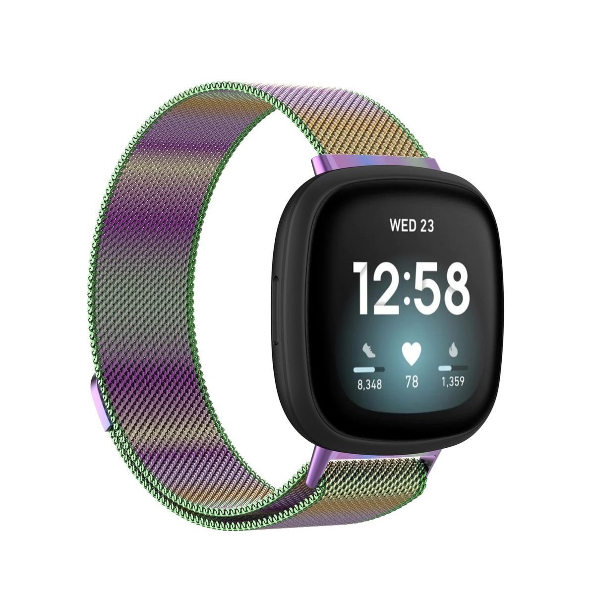 Wigento Smartwatch-Armband Für Fitbit Versa 4 + 3 / Sense 1+ 2 Magnet Metal günstig online kaufen