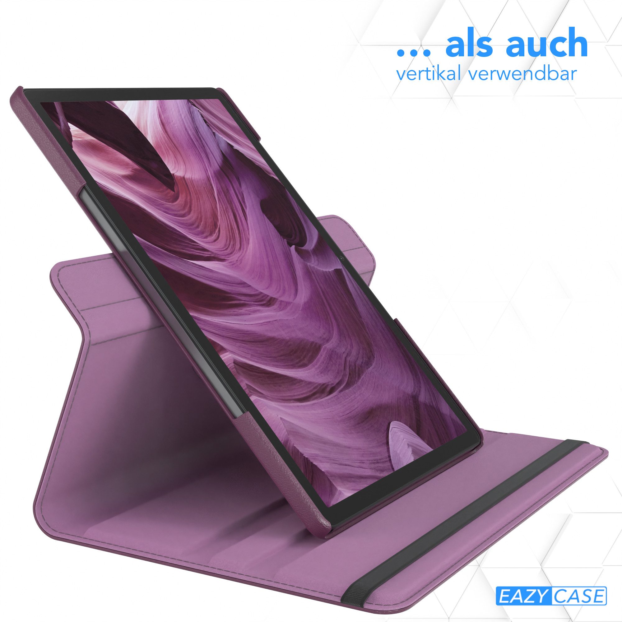EAZY CASE Tablet-Hülle Rotation Case für Galaxy Tab A9 Plus Rotationcase 11 Zoll, Tablet-Hülle Bookstyle Case Fullcover Schutz Tasche Stehfunktion Lila – Bild 5 von 5