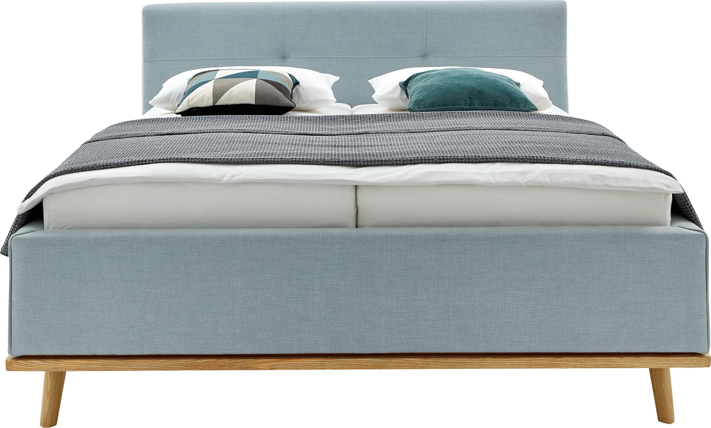 Musterring Polsterbett Delphi erhältlich in der Breite 160cm und 180cm, Eicherahmen massiv, Kopfteil mit Steppung