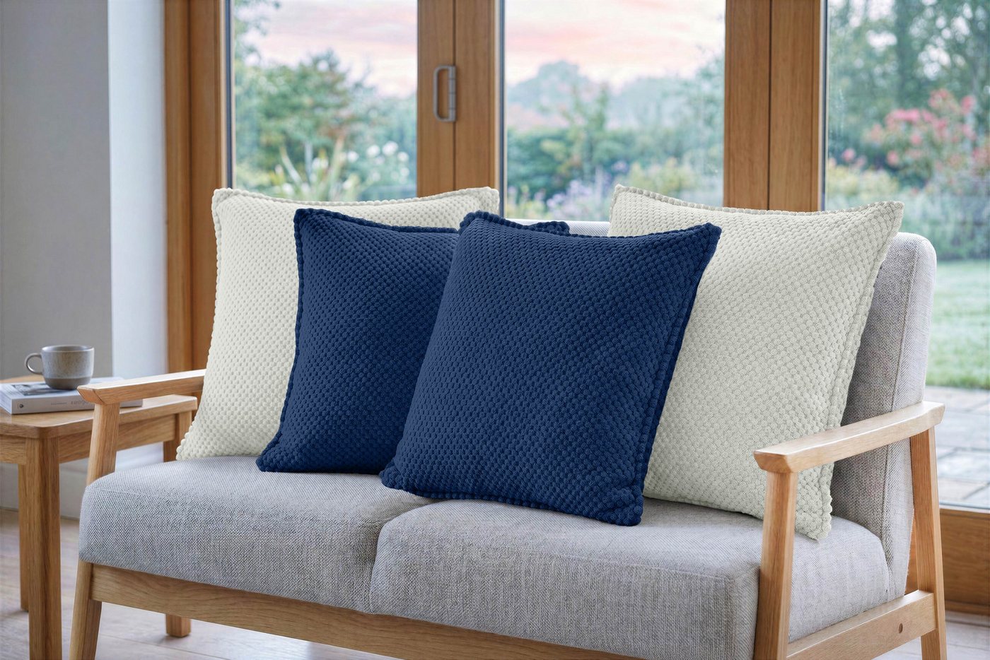 Amilian Dekokissen 4er Set Dekokissen mit Füllung, für Sofa Sessel und Bett geeignet pflegeleicht und waschbar