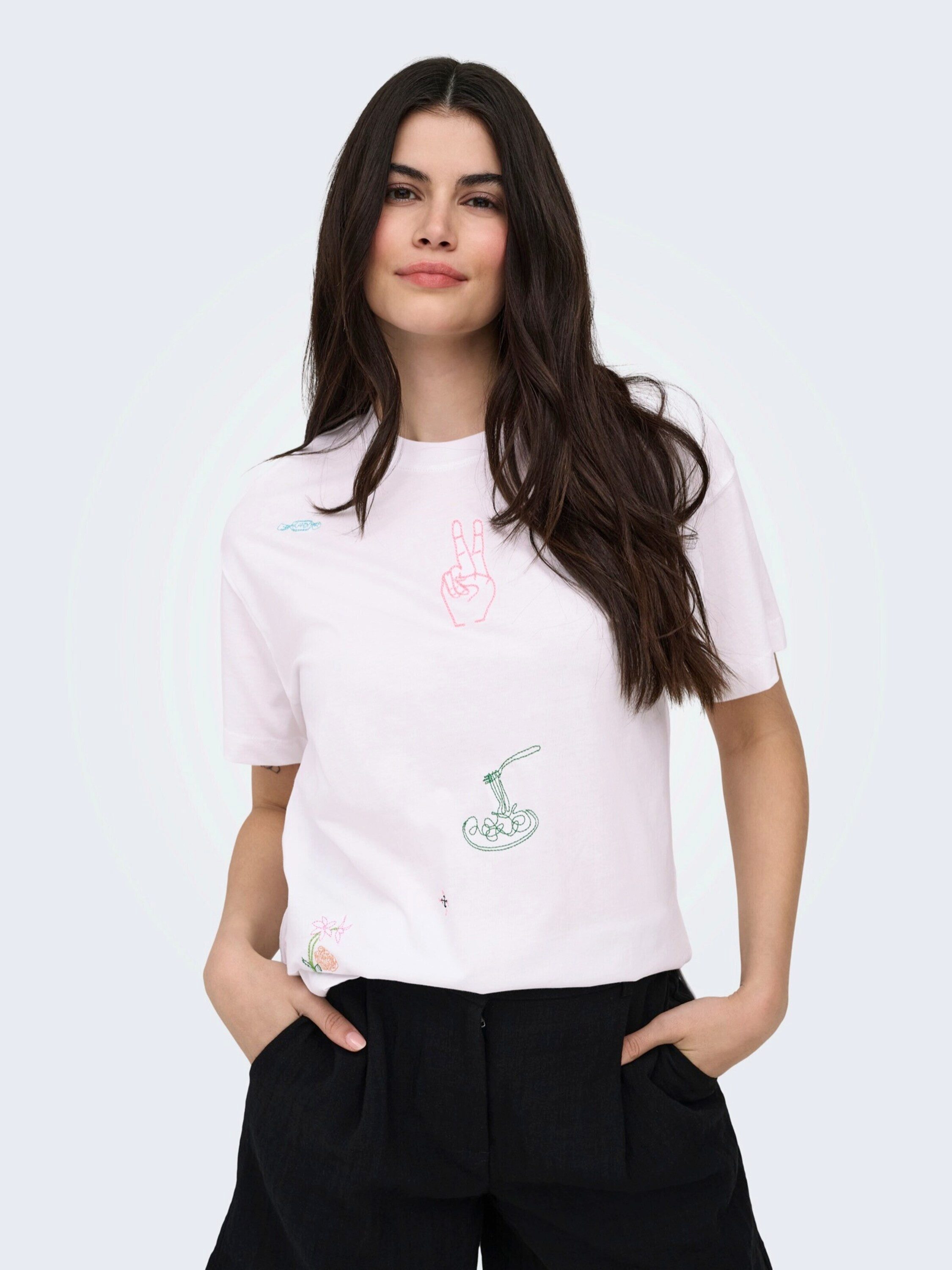 ONLY T-Shirt ONLEMMINA (1-tlg) Stickerei – Bild 2 von 5
