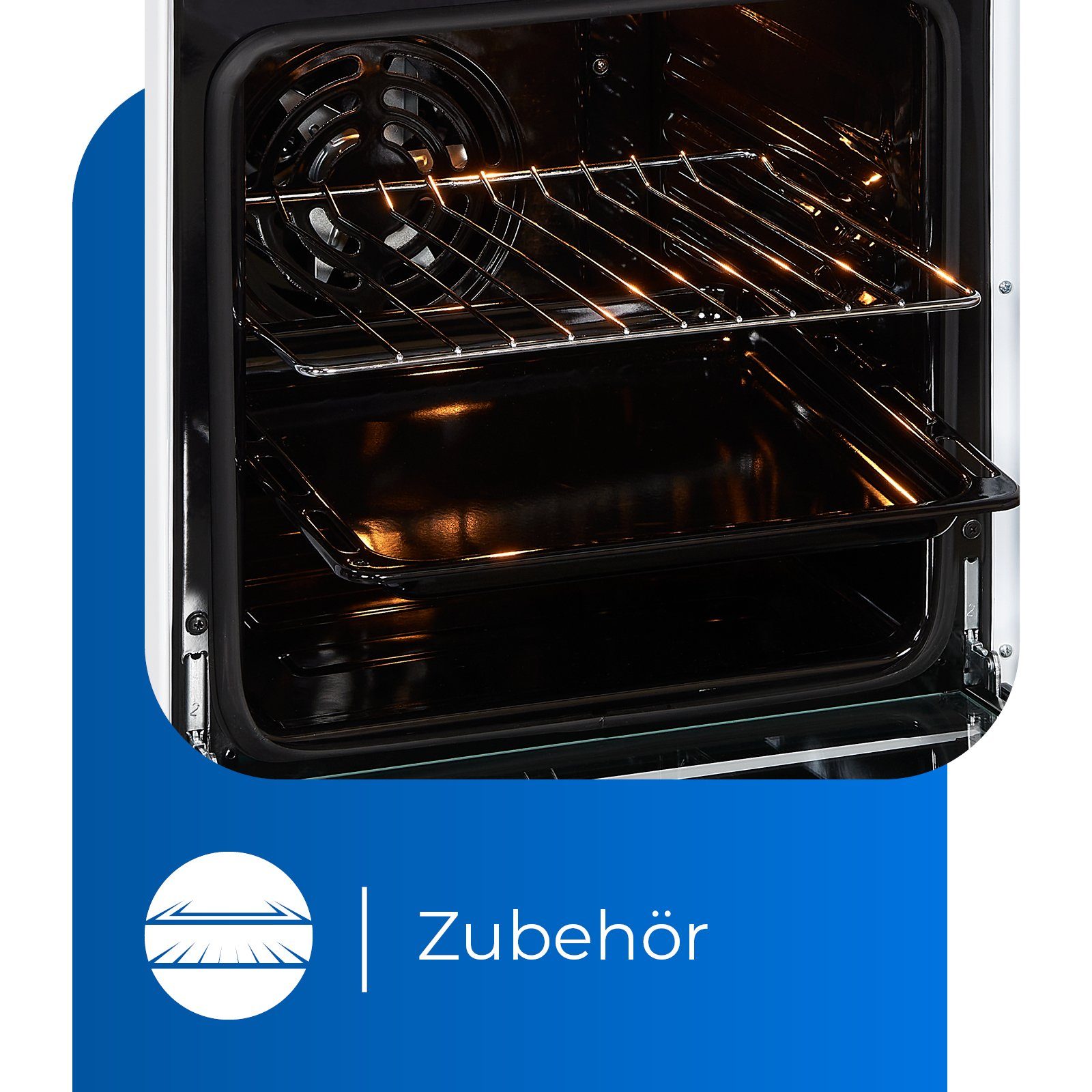 ideal exquisit Elektro-Standherd für weiß & flexibles Kochen Bräterzone Umluft, 5-4 ECM Grill, 2-Kreisbräter BZ,