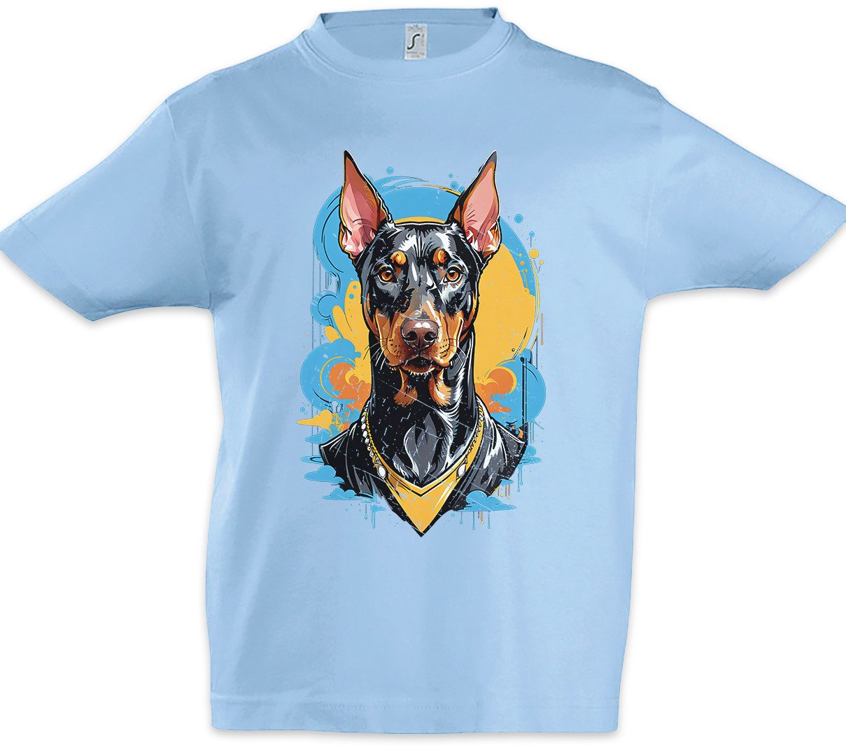 Print-Shirt Dobermann Art Kinder T-Shirt Wachhund Hundesport Doberman Pinscher