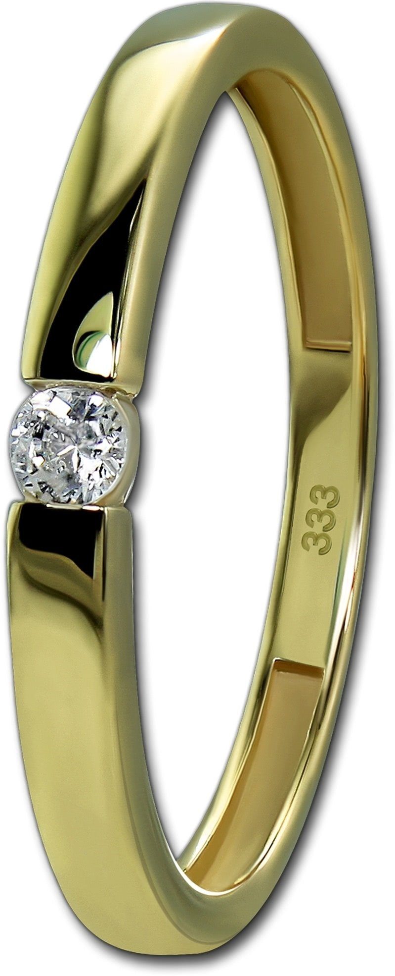 GoldDream Gr.58 333er GoldDream Gelbgold gold, weiß (Fingerring), Ring Classic Classic Ring Echtgold, Gold Damen Goldring