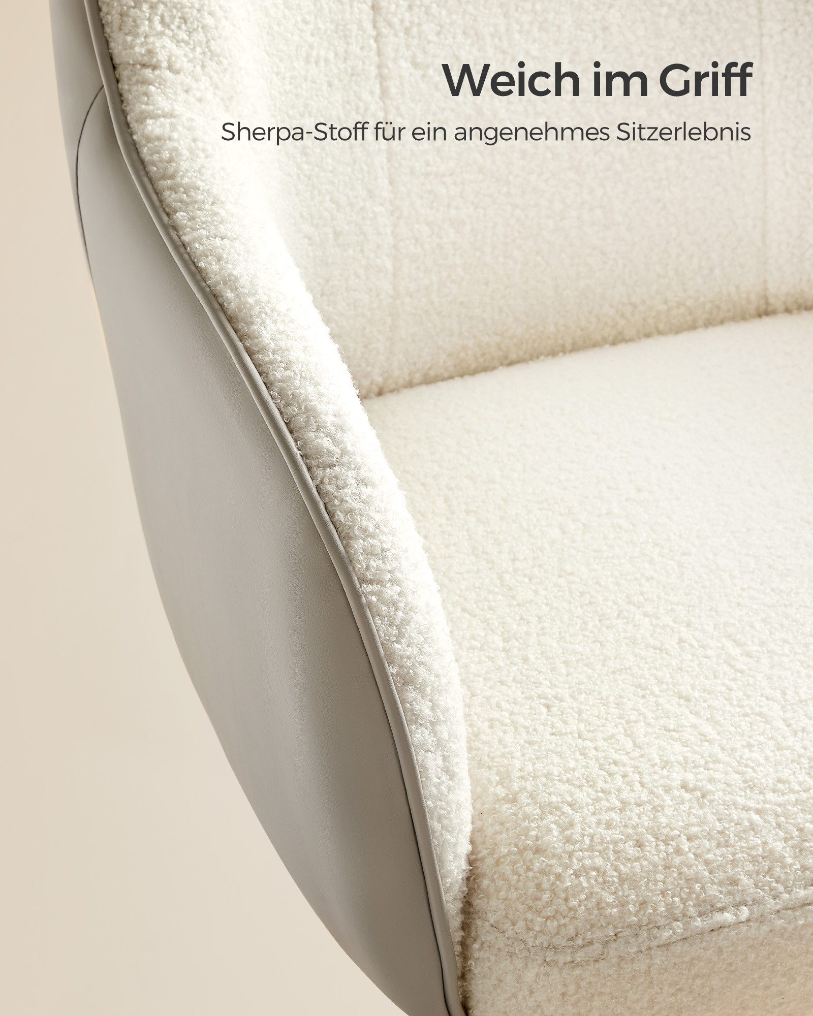 SONGMICS Bürostuhl 2er Set Ergonomischer Schreibtischstuhl mit Rollen (1 St), bis 110 kg belastbar, Homeoffice Stuhl, und PU – Bild 4 von 5