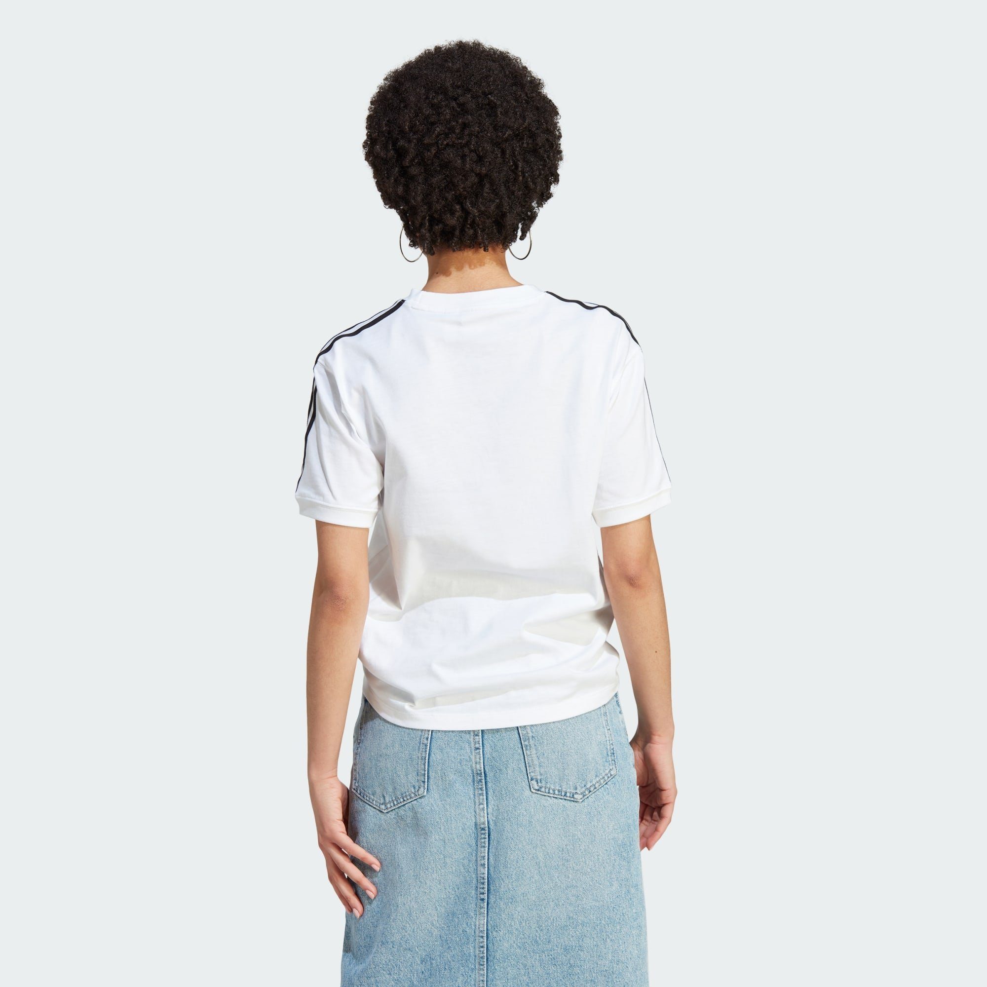 White adidas T-SHIRT Originals 3-STREIFEN ADICOLOR CLASSICS T-Shirt