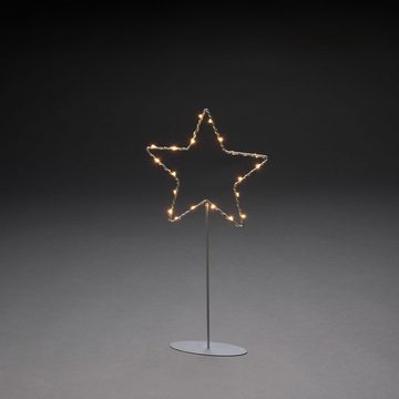 KONSTSMIDE LED Stern Weihnachtsstern, Weihnachtsdeko, LED fest integriert, LED Metallstern m. Metall-Fuß, sfb. lackiert, mit sfb. Draht umwickelt