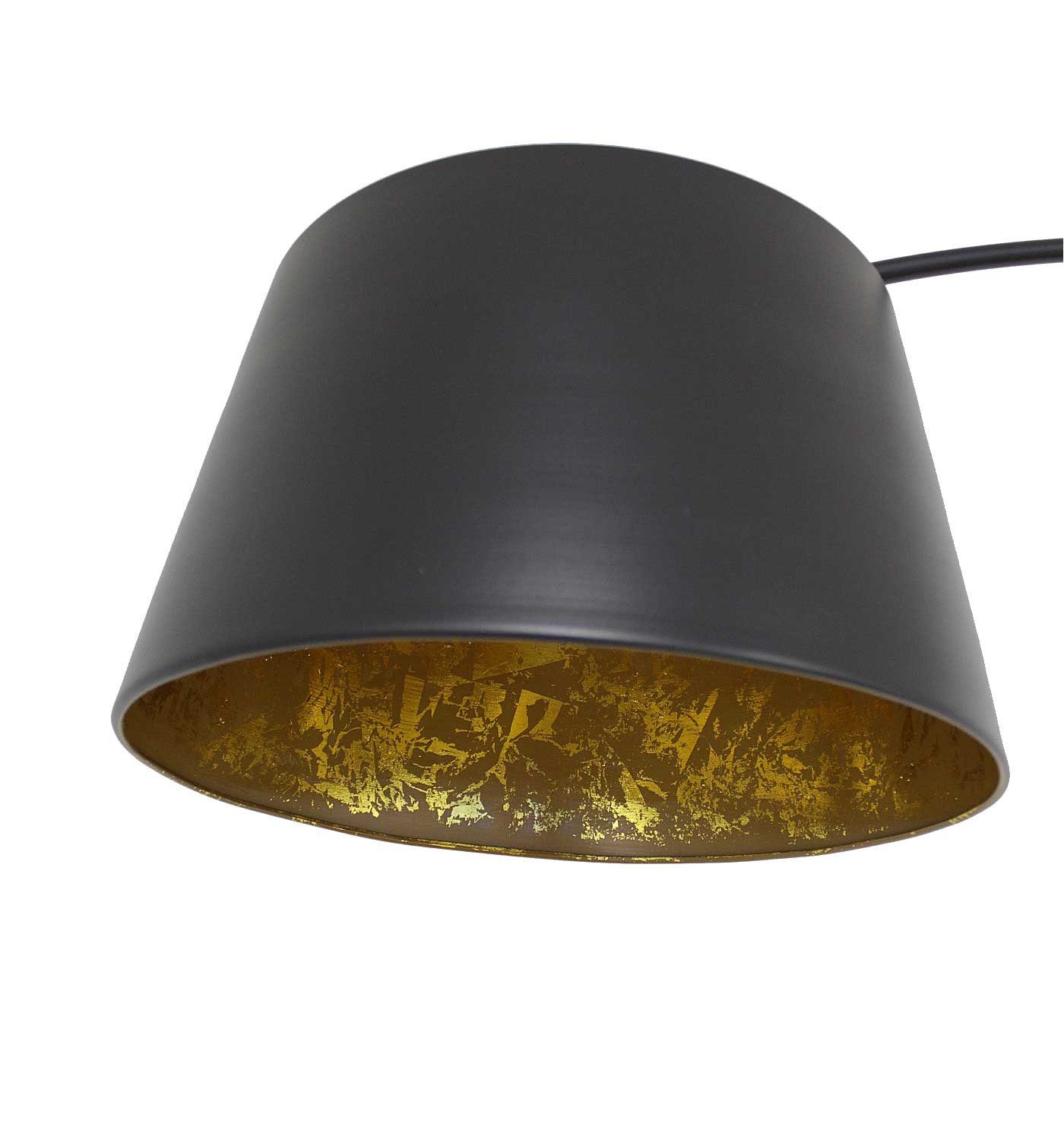 Kiom Stehlampe Bogenleuchte nicht matt Leuchtmittel inklusive, Glarona 207 schwarz abhängig höhenverstellbar, cm, + blattgold Leuchtmittel
