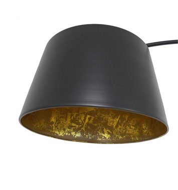 Kiom Stehlampe Bogenleuchte Glarona matt schwarz + blattgold 207 cm, höhenverstellbar, Leuchtmittel nicht inklusive, Leuchtmittel abhängig