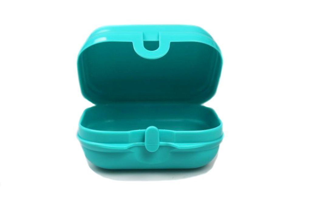 TUPPERWARE Lunchbox To Go Mini-Twin helltürkis Brotdose Größe 1, Snackbox