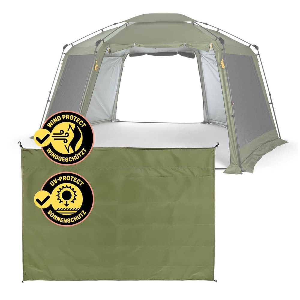 Lumaland Pavillon Pop Up Pavillon Aufbau in unter 2 min sechseckig 155x215x167cm, Camping Reisen Party Schutz vor Regen Wind Wetter transportabel