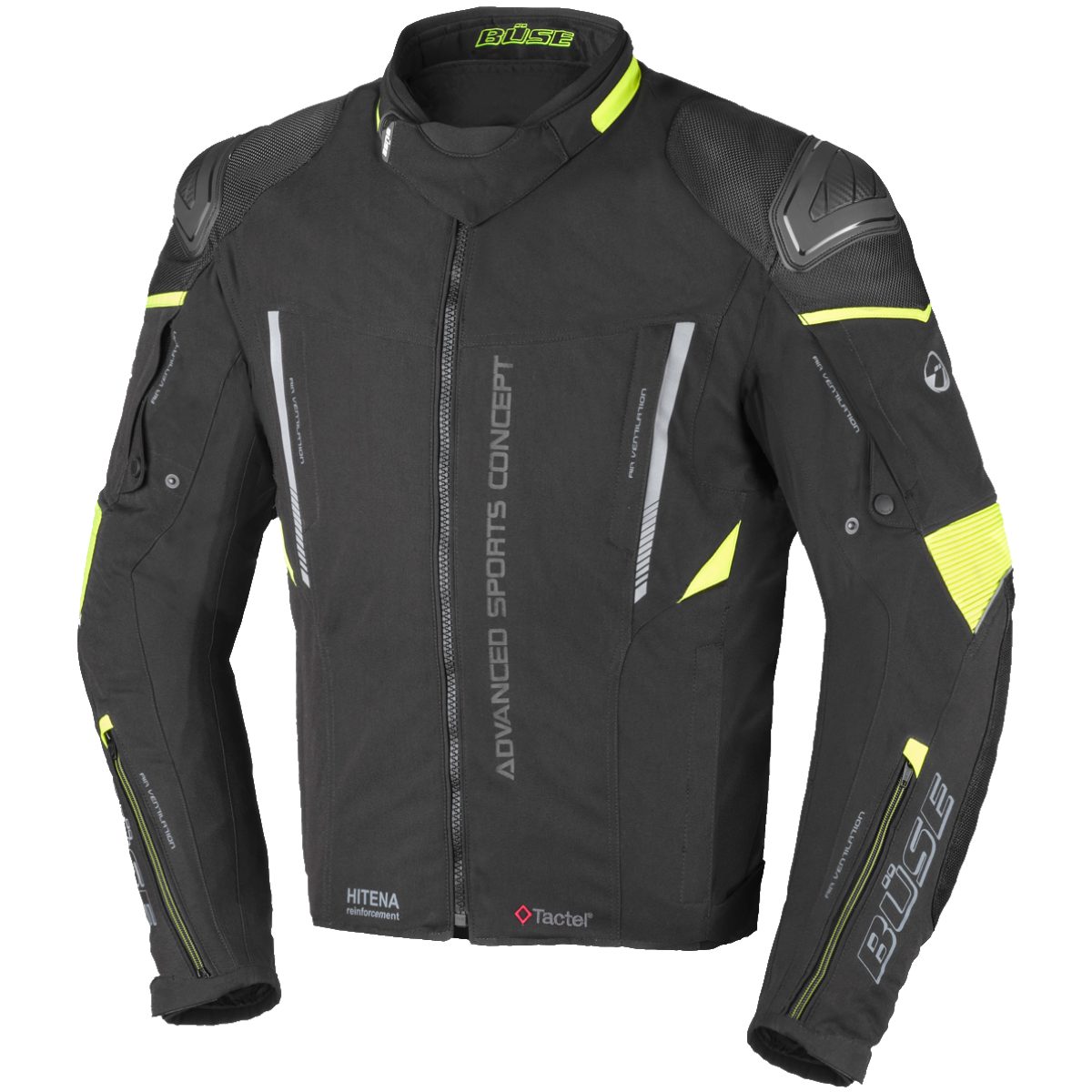Motorradjacke Büse Rocca Textiljacke Schwarz / Neon-Gelb