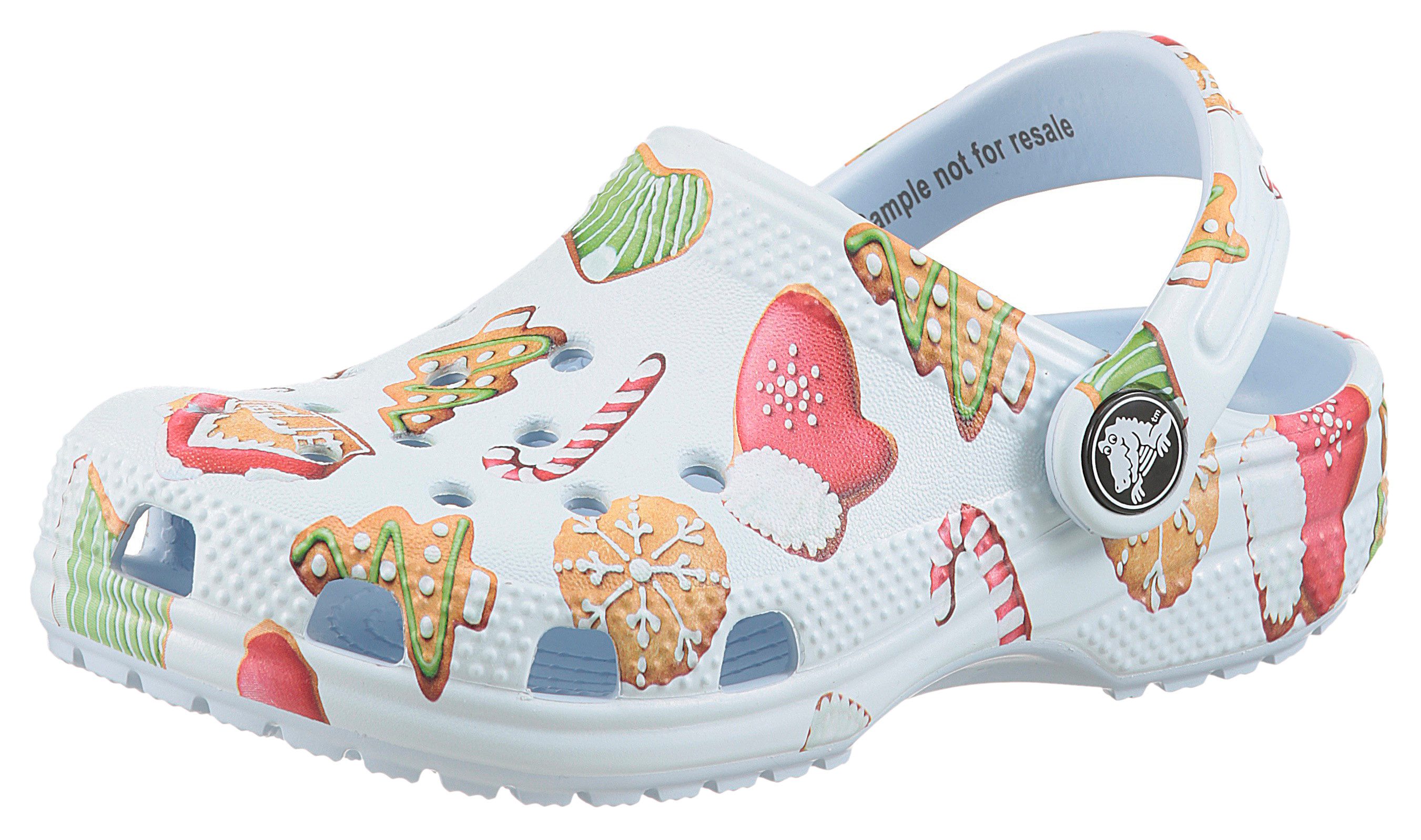 Crocs Classic Clog K Clog Weihnachtsschuh, Hausschuh mit buntem Festive Print