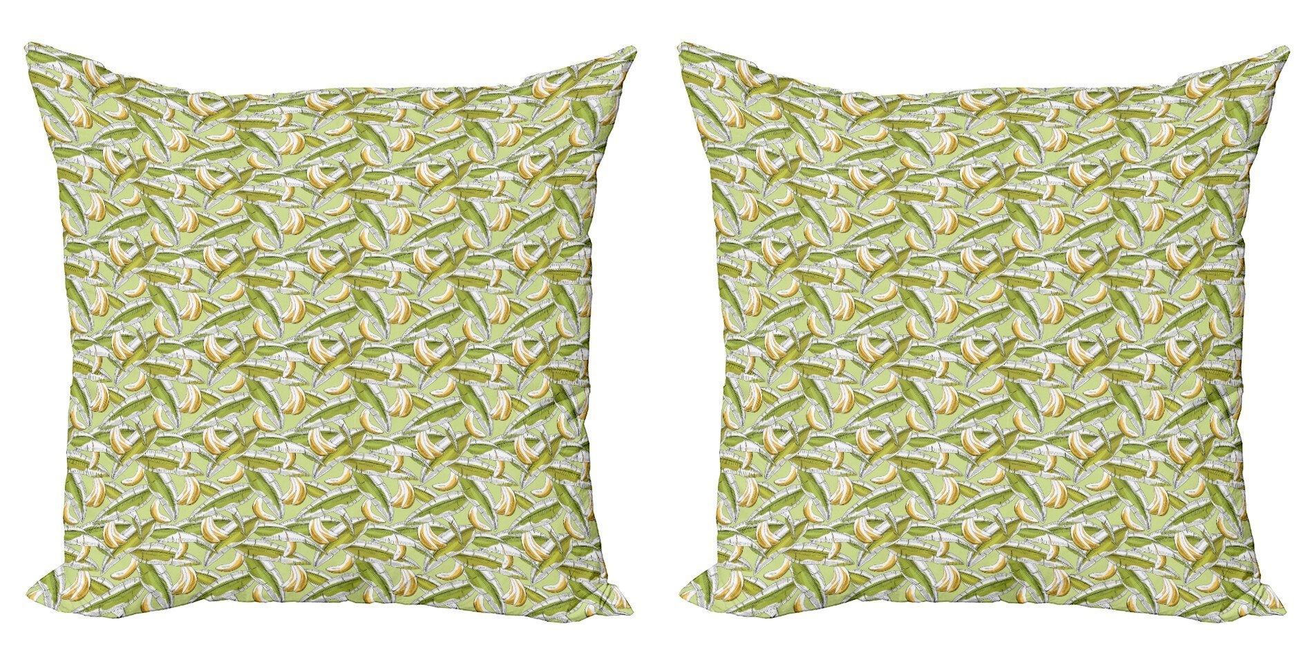 Kissenbezüge Modern Accent Doppelseitiger Stück), (2 Frucht Tropische mit Digitaldruck, Banane Abakuhaus Blättern