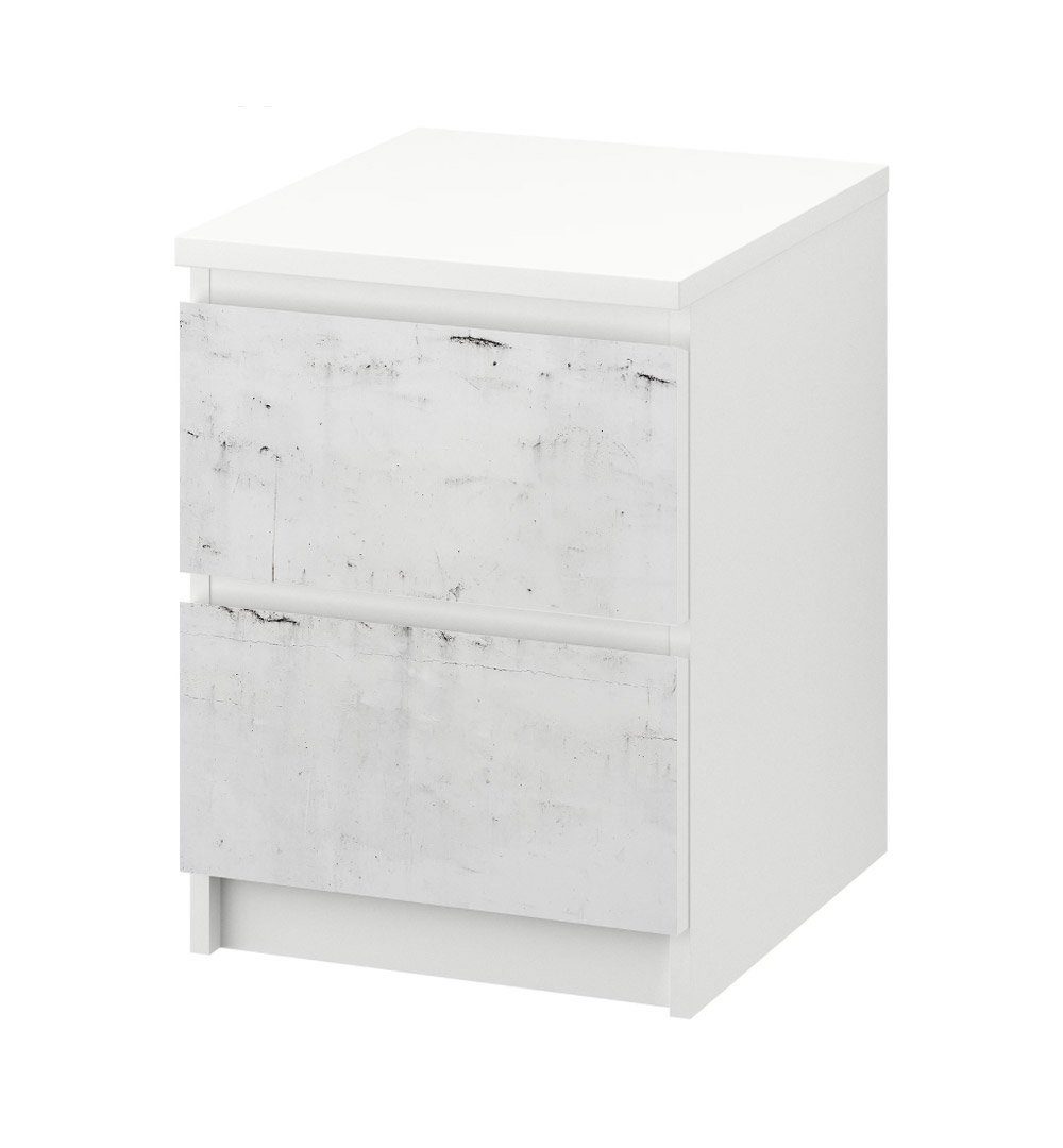 MyMaxxi Möbelfolie Kommodenaufkleber Malm verwaschene helle Betonwand Möbelfolie Folie, (Betonwand verwaschen weiss, 1St.}, Ein Aufkleber je Schublade), Selbstklebend