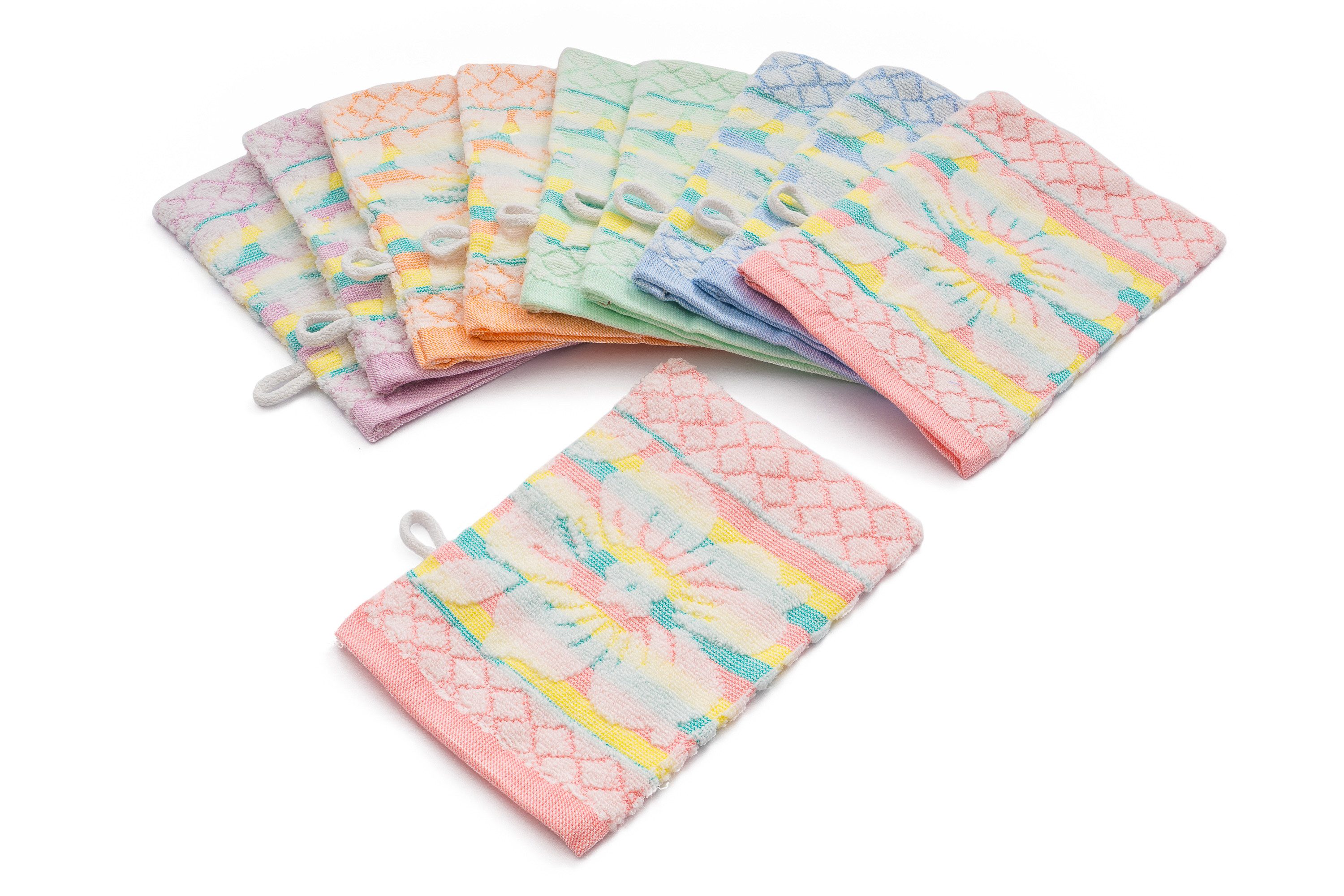 YSN Home Collection Waschhandschuh YSN10 Frottierte Baumwoll Замшевые перчатки 16x21cm, (5-St), frottiert