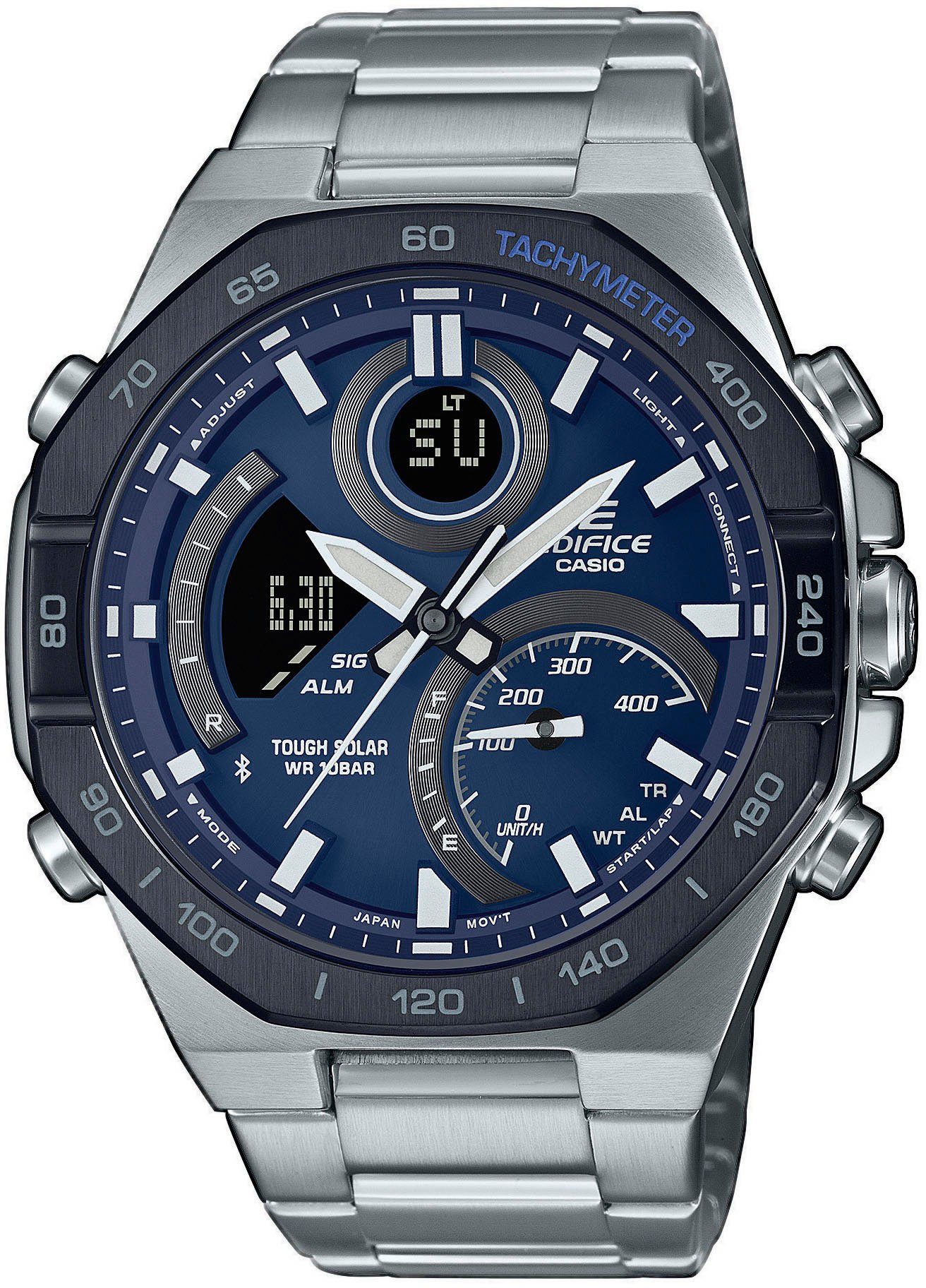 CASIO EDIFICE ECB-950DB-2AEF Smartwatch, Solaruhr,Armbanduhr,Herrenuhr,Stoppfunktion, Phone Finder, Bluetooth