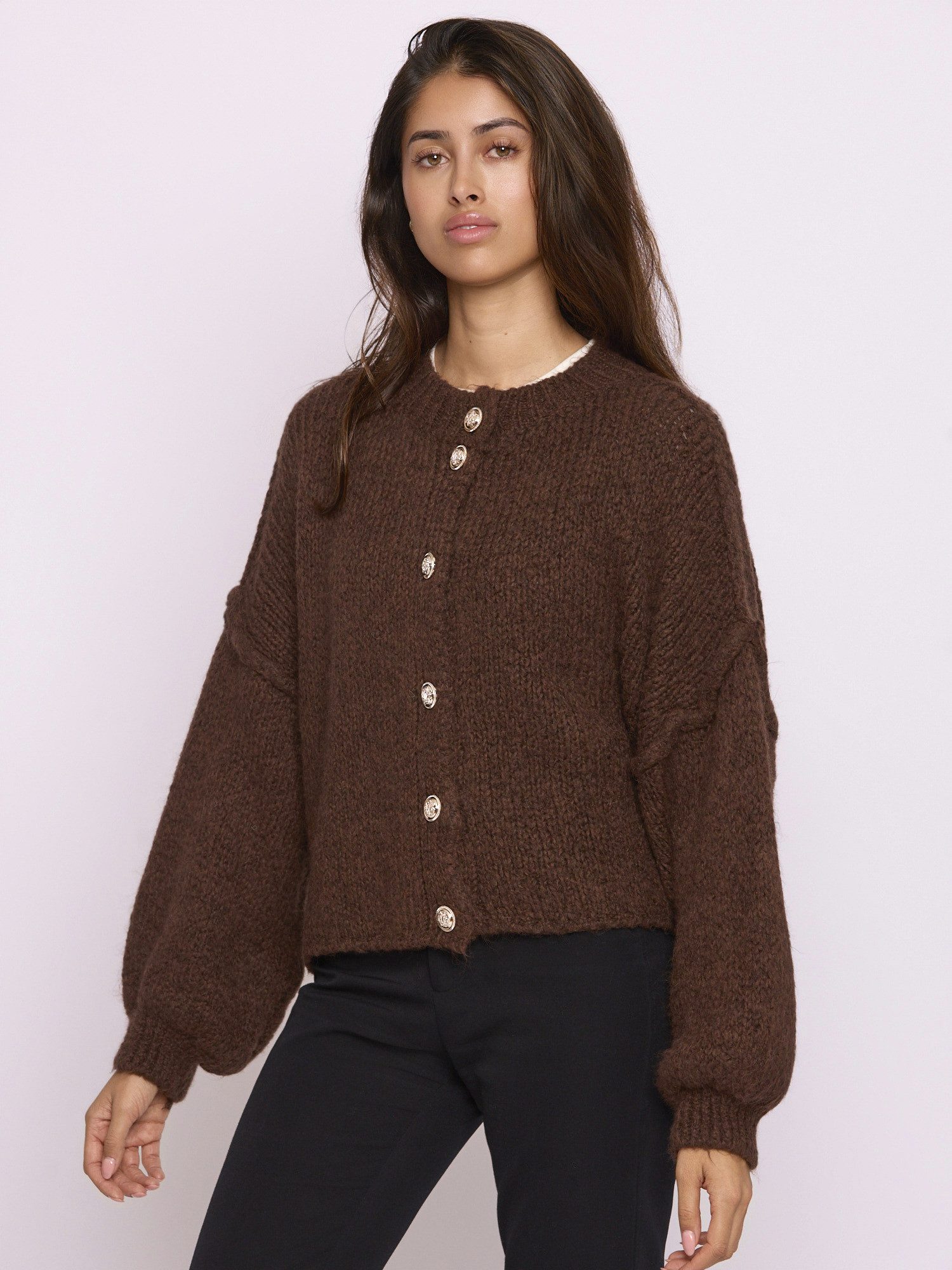 Lilavie Cardigan Paulaa One Size kuschelige Grobstrick Jacke mit Wollanteil günstig online kaufen
