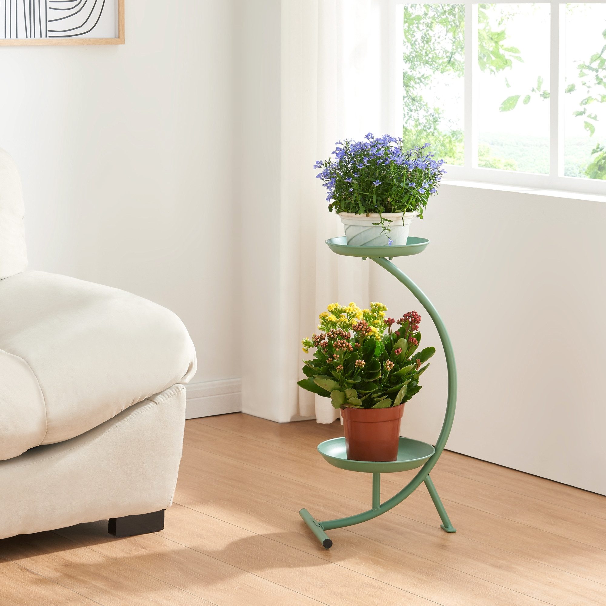 en.casa Blumenständer, »Aalten« in Halbmondform 61,5x30x25cm günstig online kaufen