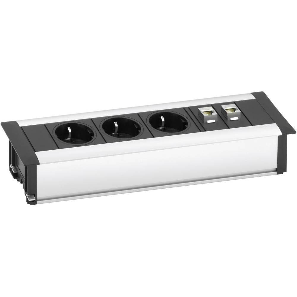Evoline 3fach Einbau-Steckdosenleiste Data Dock Small 159610001000 Steckdosenleiste, erhöhter Berührungsschutz, versenkbar