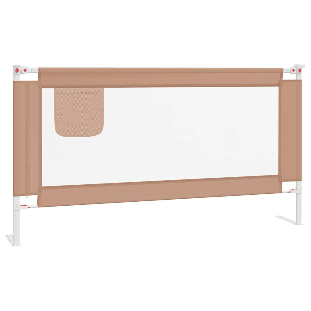 vidaXL Bettschutzgitter, Kleinkind-Bettschutzgitter Taupe 160x25 cm Stoff