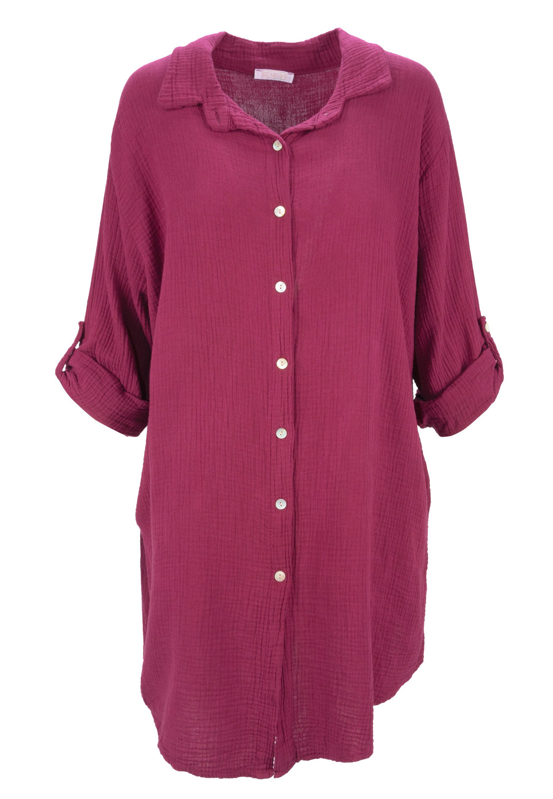Seasons of April Hemdbluse Oversized Musselinbluse Jessy (1-tlg) Musselin H günstig online kaufen