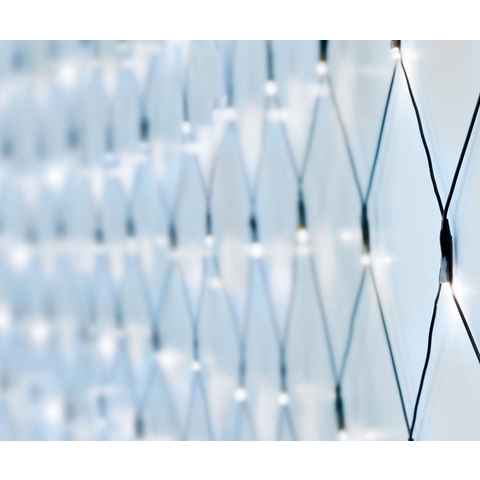 Spetebo LED-Lichternetz Lichtervorhang ca. 300 cm mit 240 LED kalt weiss, 240-flammig, für den Außenbereich geeignet