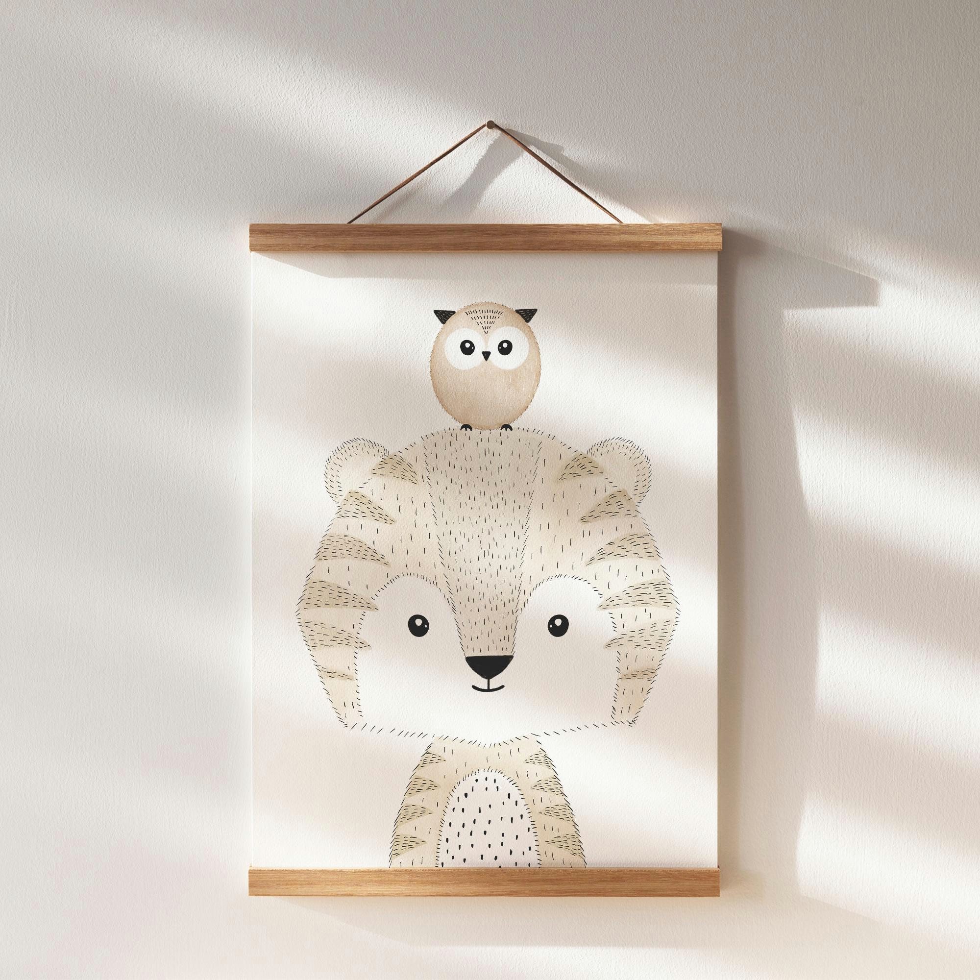 MeinBaby123® Poster Bilder Kinderzimmer, Tiere Poster Kinderzimmer Deko, Babyzimmer Deko, Tier Wandbilder – Bild 3 von 5