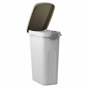 Kerbl Futterbehälter Futtertonne 25 L 39x24x51 cm Weiß und Braun, Plastik