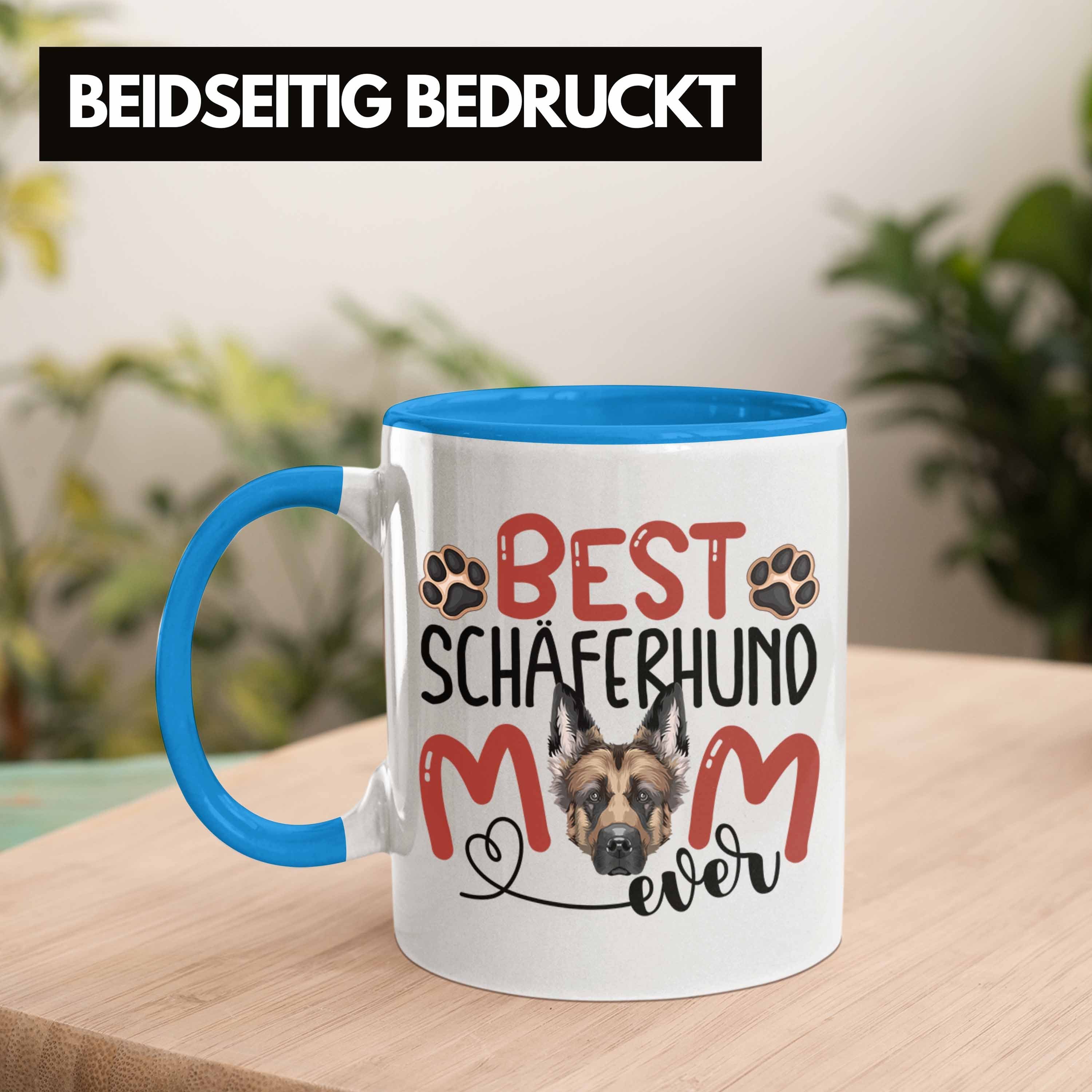 Tasse Mom Trendation Lustiger Blau Spruch Besitzerin Schäferhund Geschenkidee Geschenk Tasse