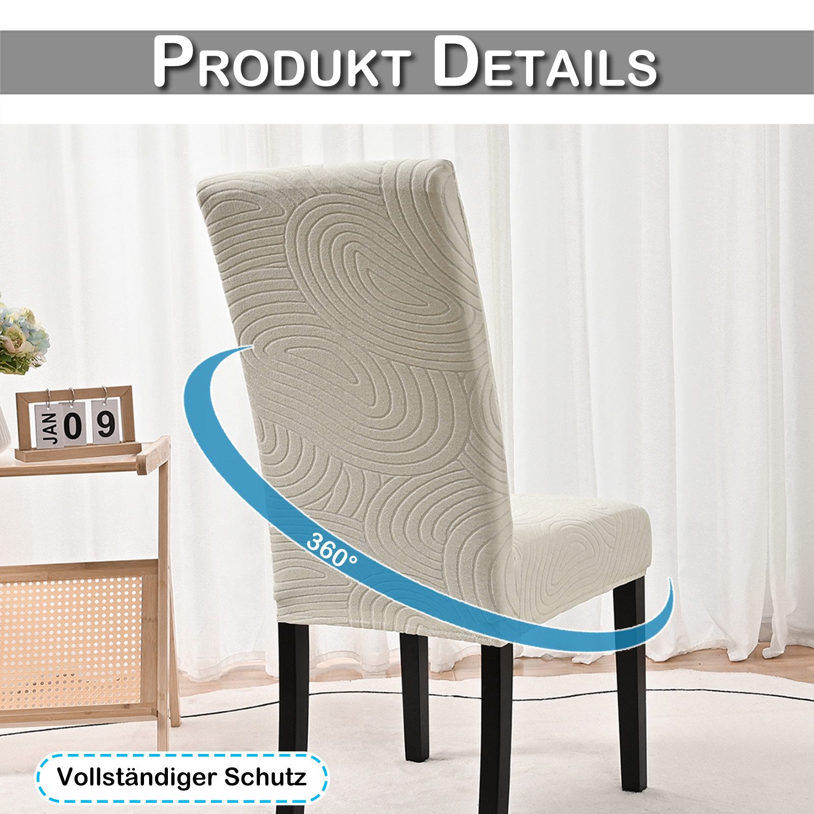 Rosnek Stuhlhusse Stretch, wasserdicht, geometrisch, für Bankett Esszimmer