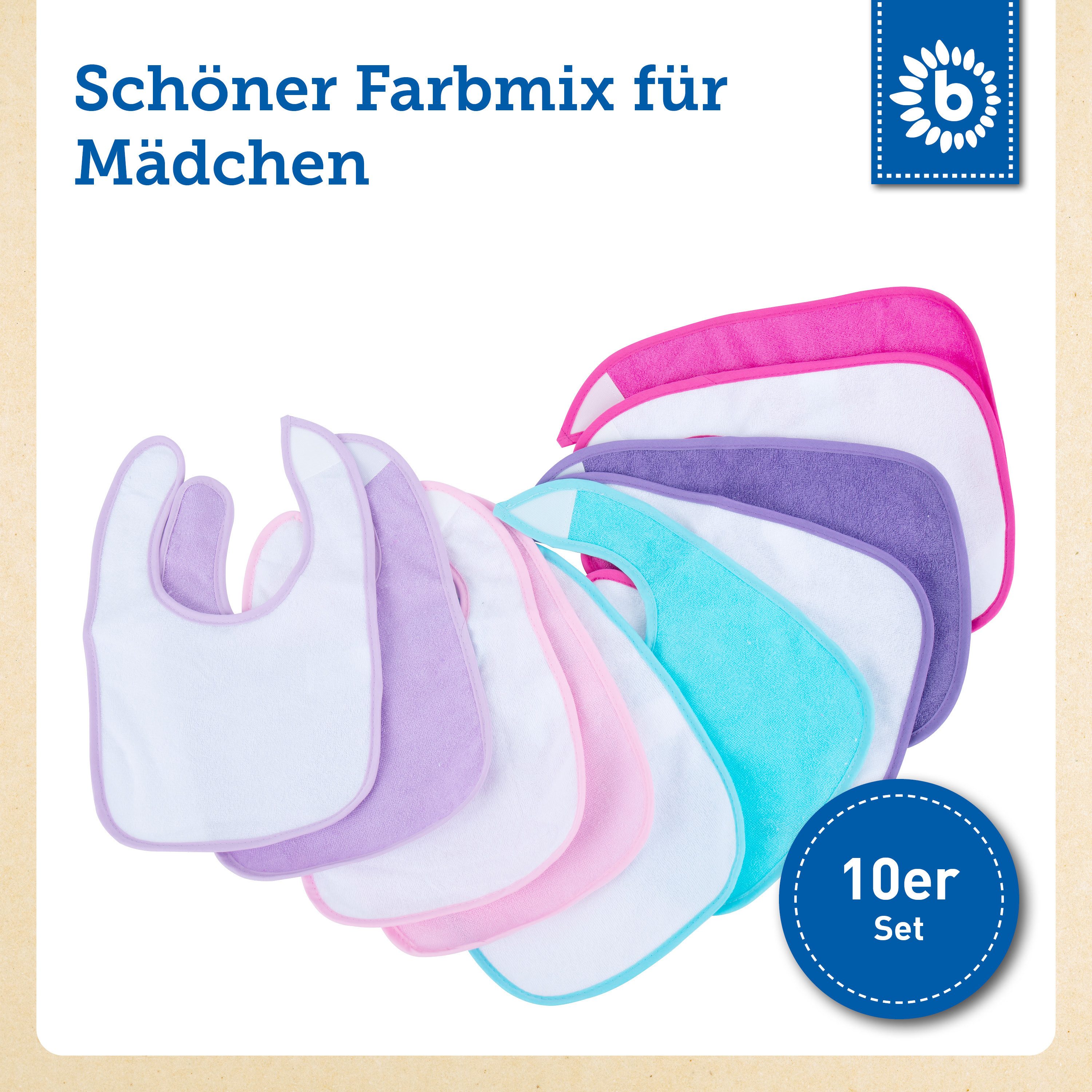 BIECO Lätzchen Bieco Baby Lätzchen 10er Pack Baby Lätzchen Wasserdicht Schlabberlatz – Bild 5 von 5