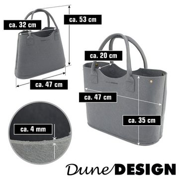 DuneDesign Shopper 2-in-1 Erweiterbarer Filz Shopper 47x20x35cm XL, 47x20x35cm Einkaufstasche