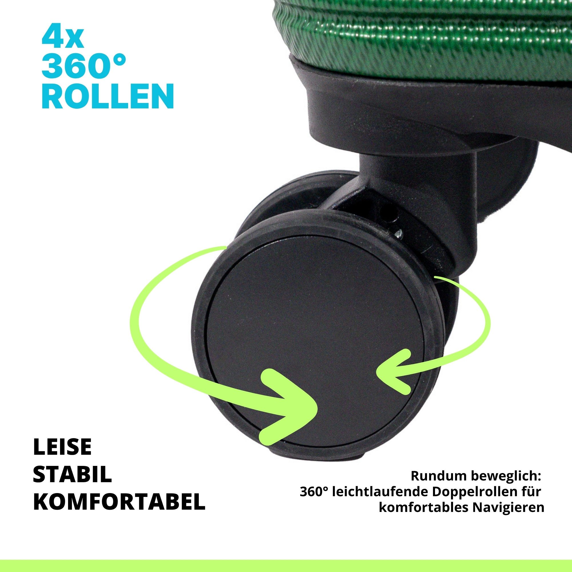 Crosstravel Kofferset Tampa, 4 Rollen, (3 tlg., Hartschalen Trolley Set), Robuste Hartschale mit Stil und Funktionalität – Bild 4 von 5