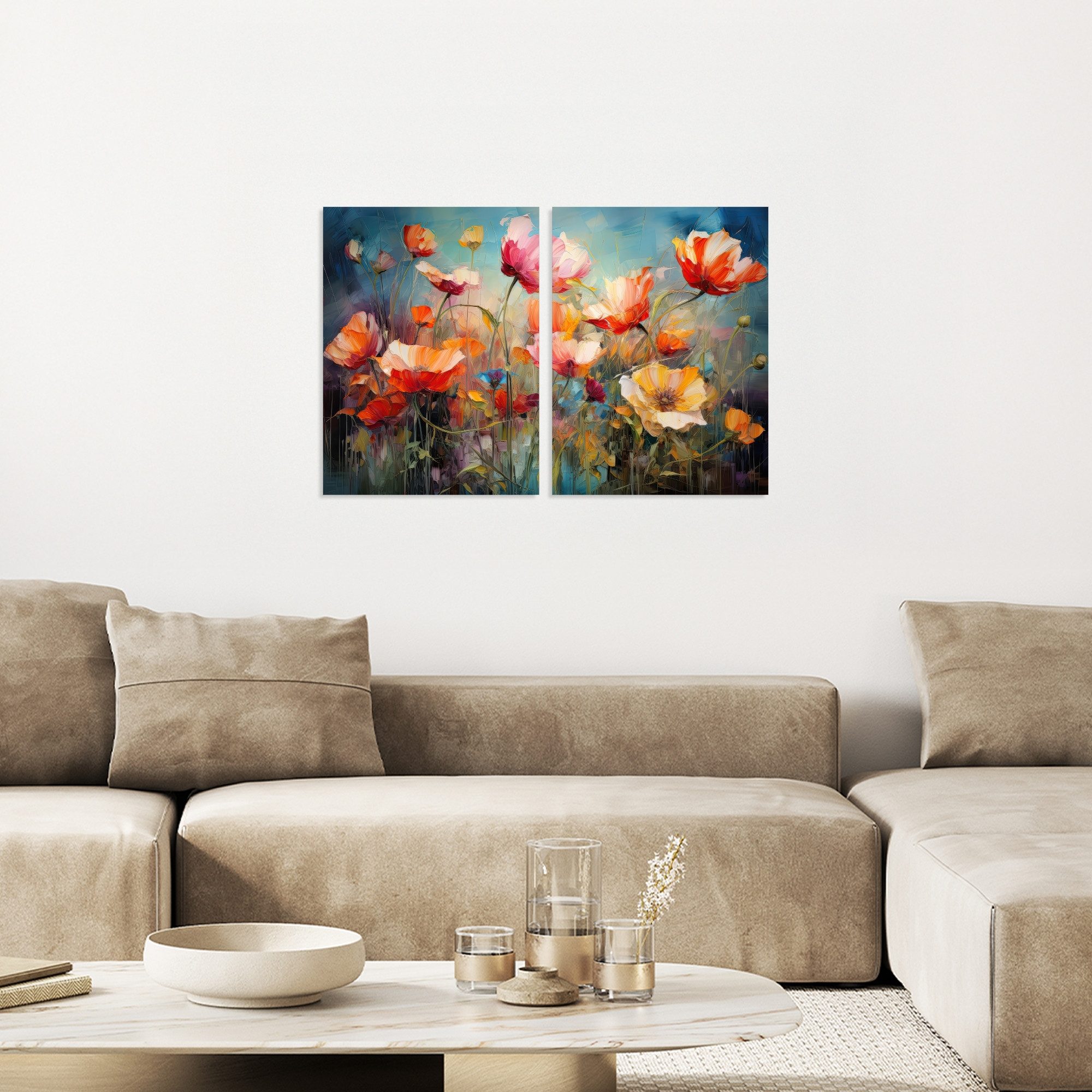 MuchoWow Leinwandbild Blumen - Bunt - günstig online kaufen