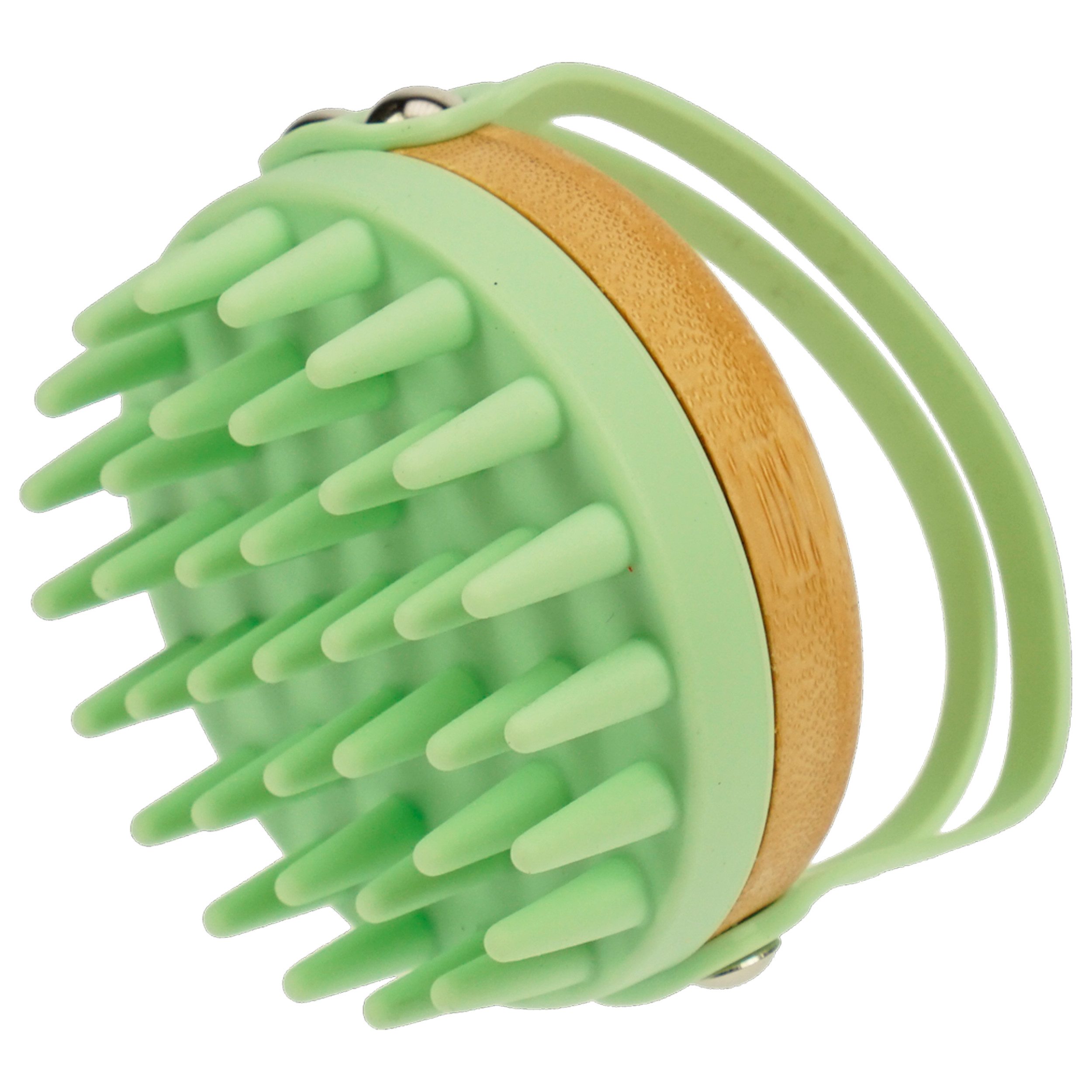 Fantasia Beauty Haarbürste Massagebürste, Bambus und Silikon, minze, 84 x 78 x 80 mm, 1-tlg., Massagebürste