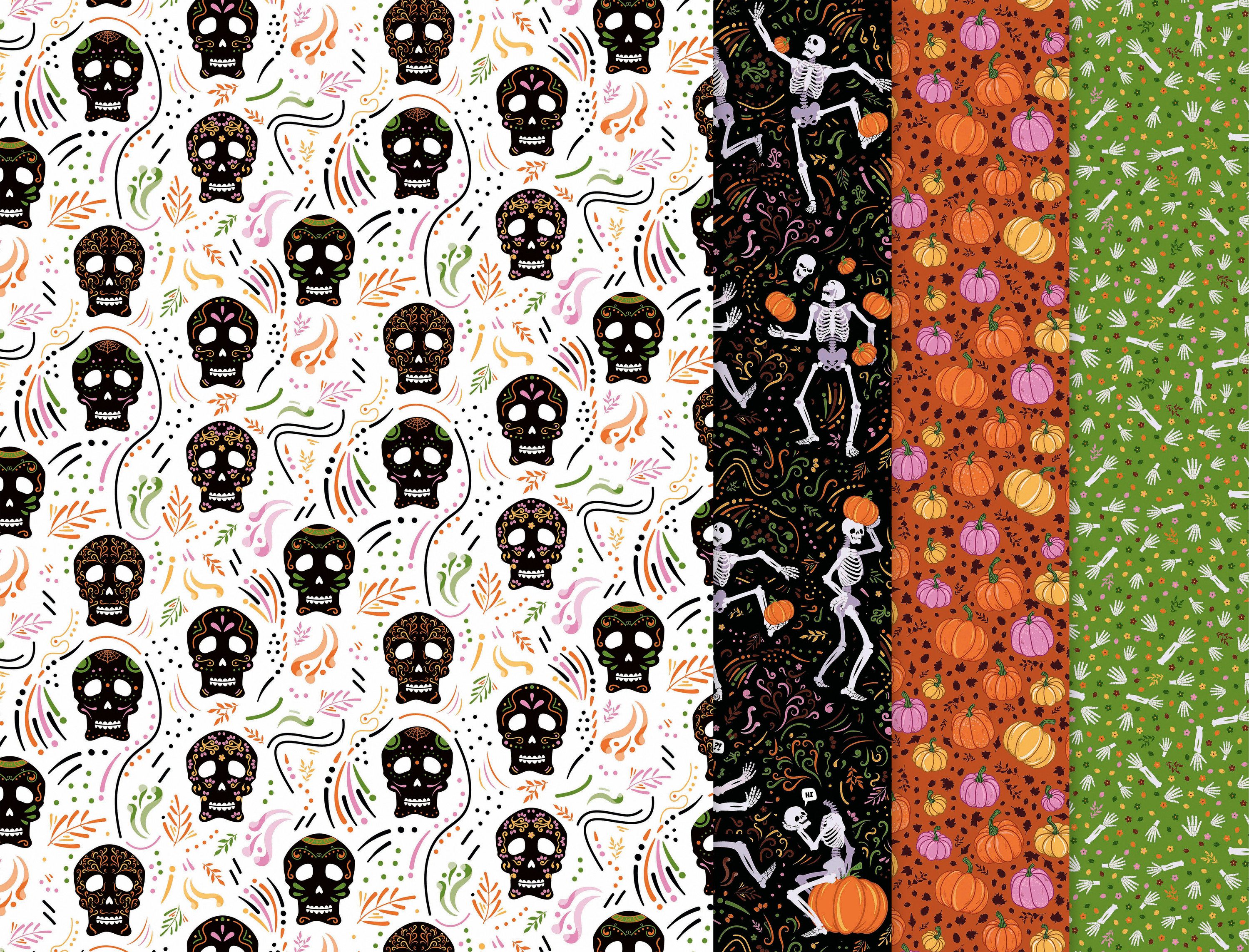 décopatch Motivpapier Halloween Skelette, 4er Set, 30 x 40 cm
