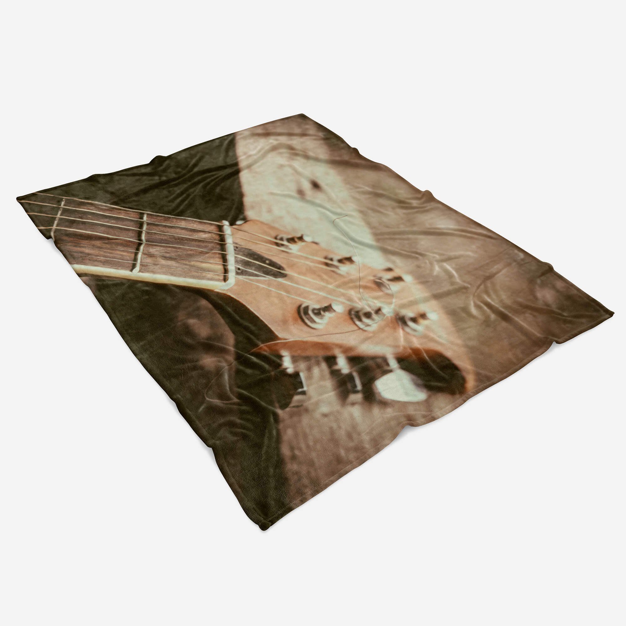 Sinus Art Handtücher Fotomotiv Handtuch Baumwolle-Polyester-Mix Gitarre Kuscheldecke (1-St), mit Strandhandtuch Saunatuch Handtuch Gitarrensa