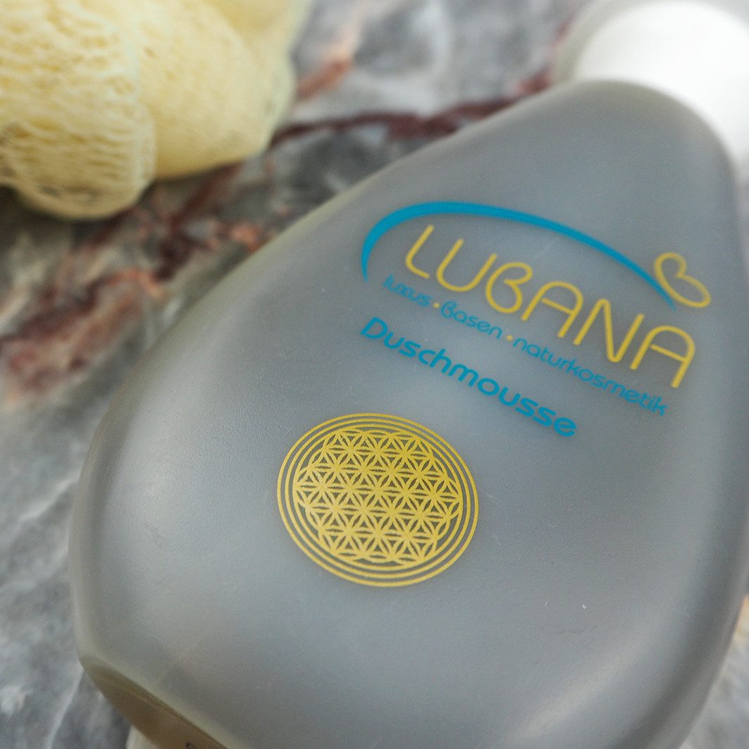 Lubana Duschmousse basische Naturkosmetik mit Sheabutter & Jojobaöl, 200 ml, Vegan, ohne Parabene, Tierversuchsfrei, Made in Germany