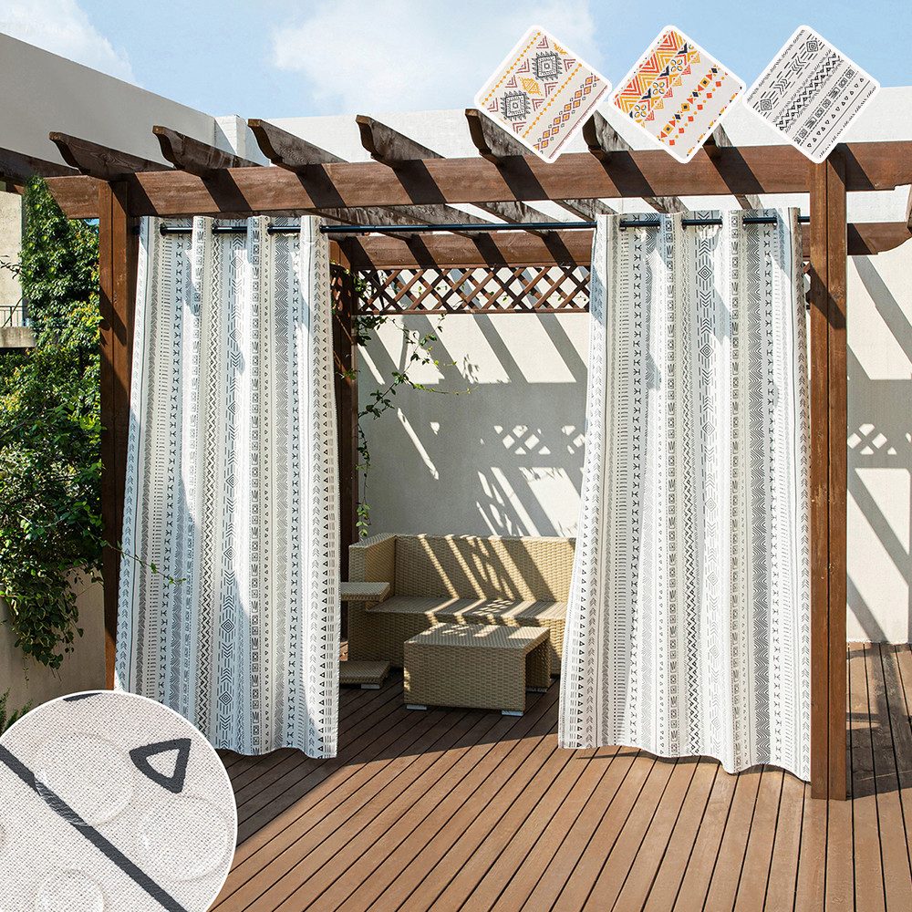 Jibenhome Gardine Outdoor Vorhang Wetterfest, 2er günstig online kaufen
