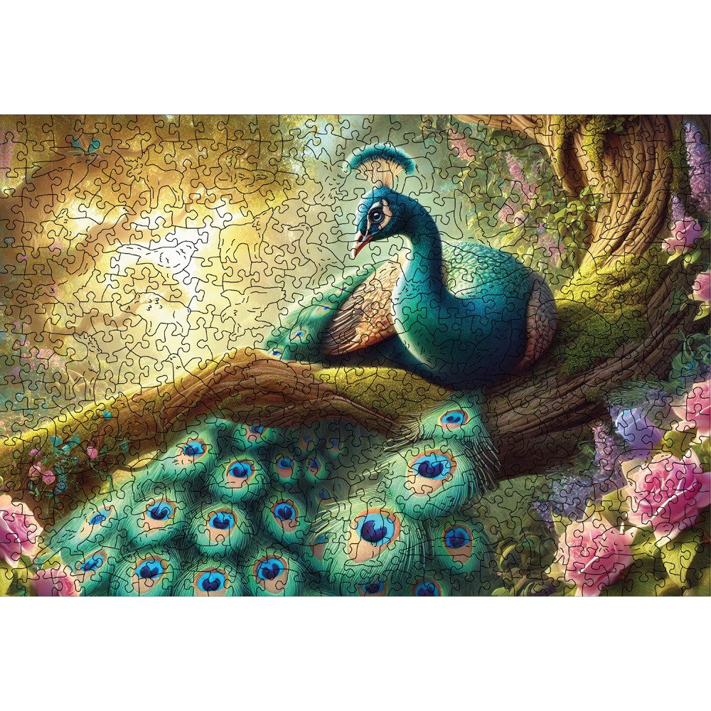 HCM KINZEL Puzzle Holzpuzzle Mystischer Pfau, günstig online kaufen