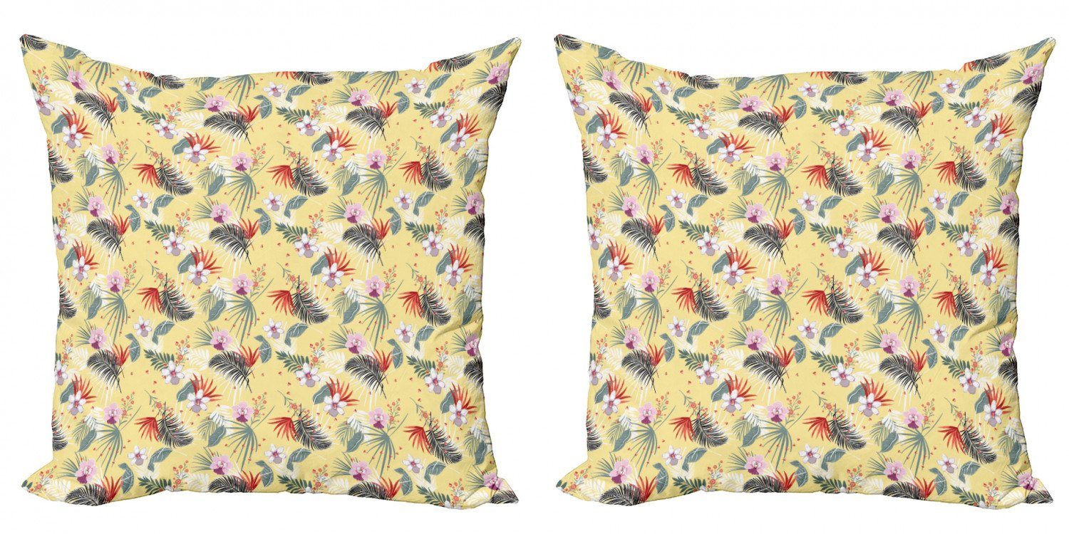 Kissenbezüge Modern Accent Doppelseitiger Digitaldruck, Abakuhaus (2 Stück), Tropisch Pastell Hibiscus Flowers