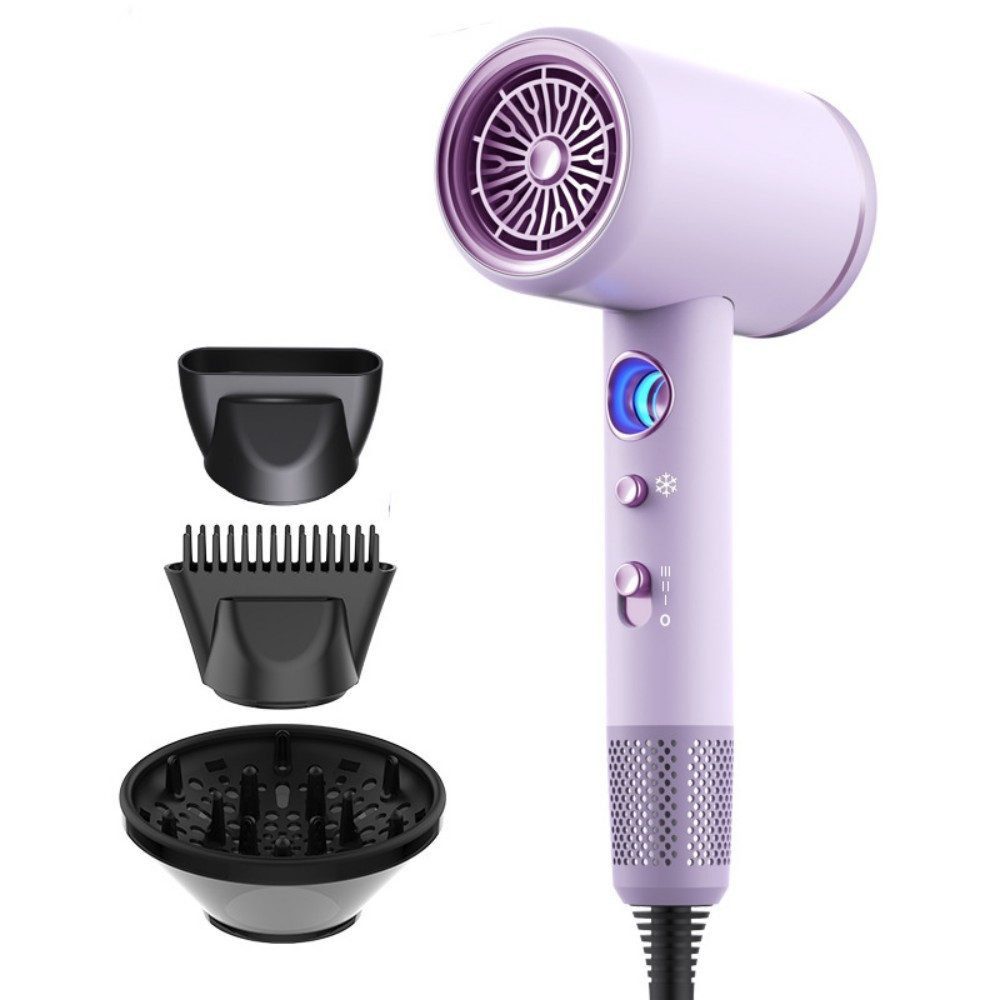 AURIVION Haartrockner Ionen Haartrockner 2400W mit AC Motor & 3 Stylingdüsen, 2400 W, Profi Föhn mit 3 Düsen & Ionen Technologie, Klappbarer Profi Föhn für schnelles Styling & Reisen
