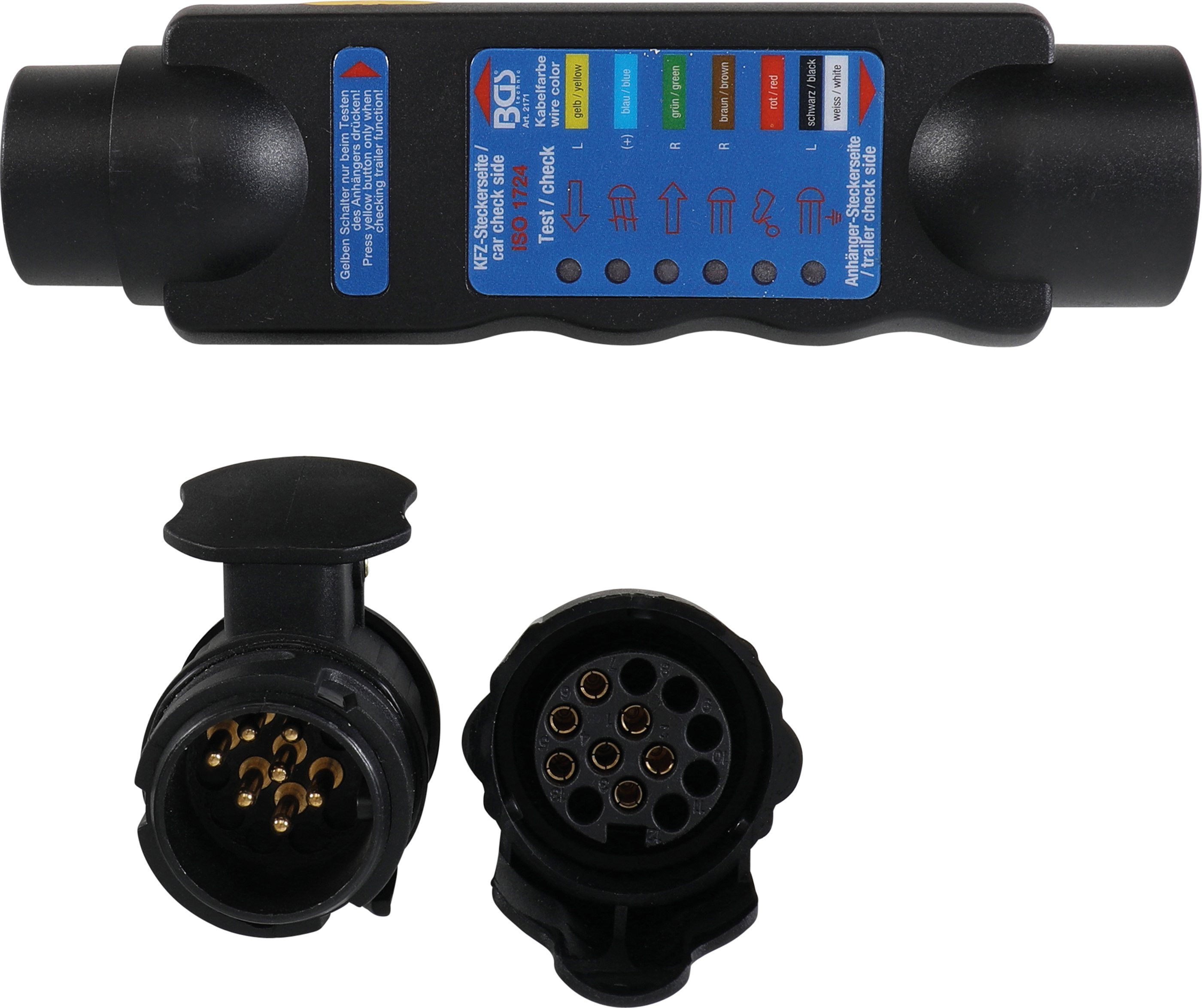 BGS technic Тестер напряжения Anhänger-, Zugfahrzeug-Tester, 7-, 13-polig, für 12V-Elektrik, (1 St)